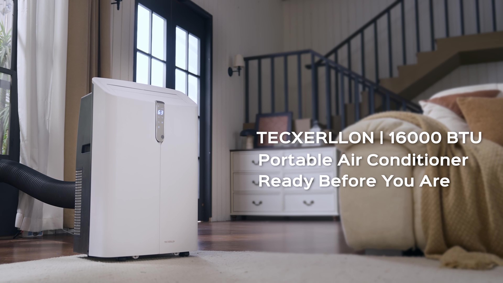 Image of TECXERLLON 16,000 BTU Portable Air Conditioner with App & Remote Control, Cools up to 850 Sq. Ft., 4-in-1 Smart AC Unit with Dehumidifier, Fan, Sleep Mode, Self-Evaporating Design & Window Kit