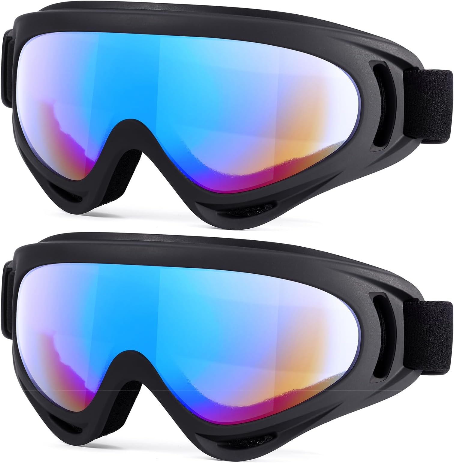 MAMBAOUT Ski Goggles, Snowboard Goggles for Men, Women, Youth, Kids, Boys or Girls, Snow Goggle Winter Skiing Sport Goggles, Anti Fog Protection, Wind Resistance, Pack of 2