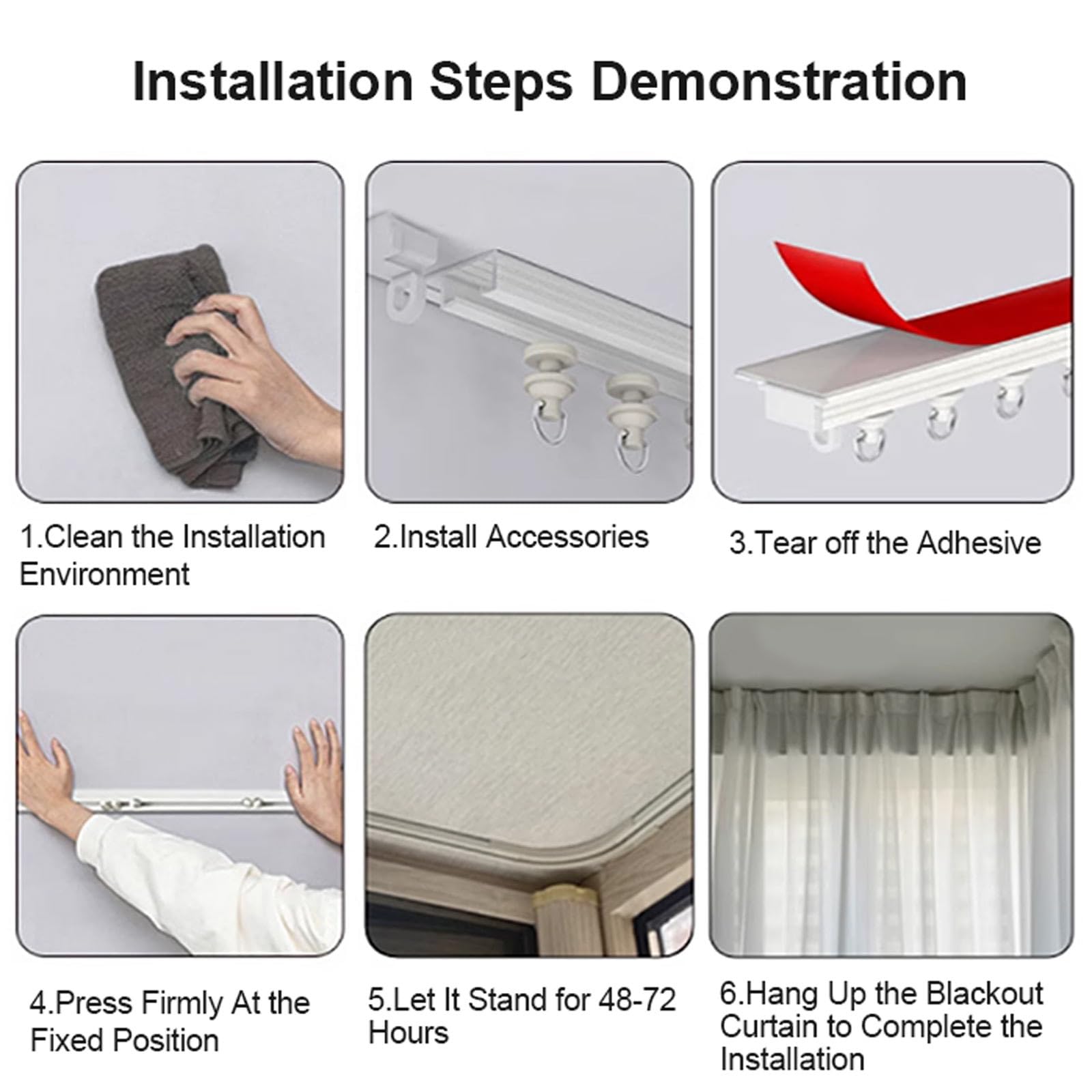 Tringle à rideau adhésive de 150 cm, sans perçage, en aluminium, pour salle de bain, installation facile et élégante, parfaite pour la décoration de la maison, solution de tringle à rideaux de 150 cm