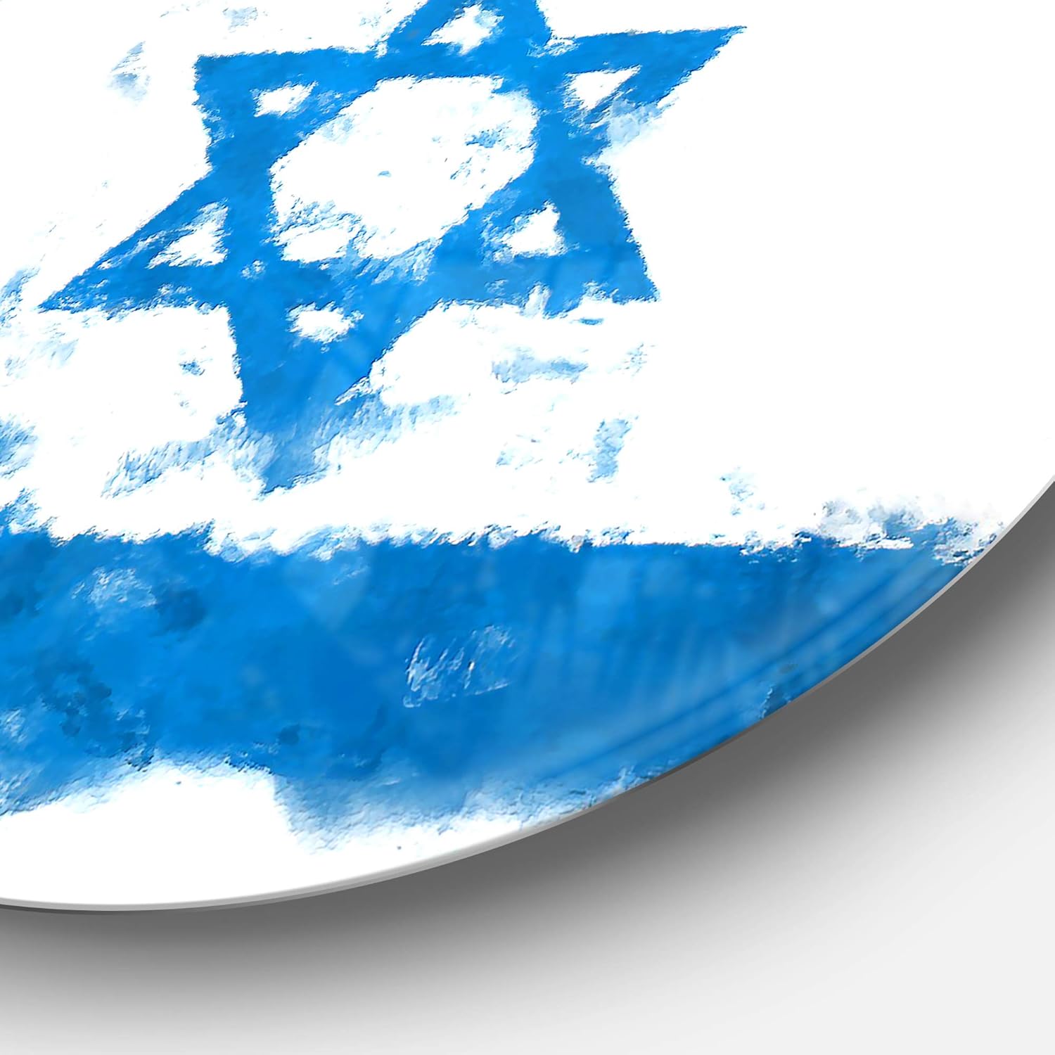 Designart Israel Illustration Flag Painting Round Metal Wall Art-Disc of 11 inch, 11'' H x 11'' W x 1'' D 1P, Yellow