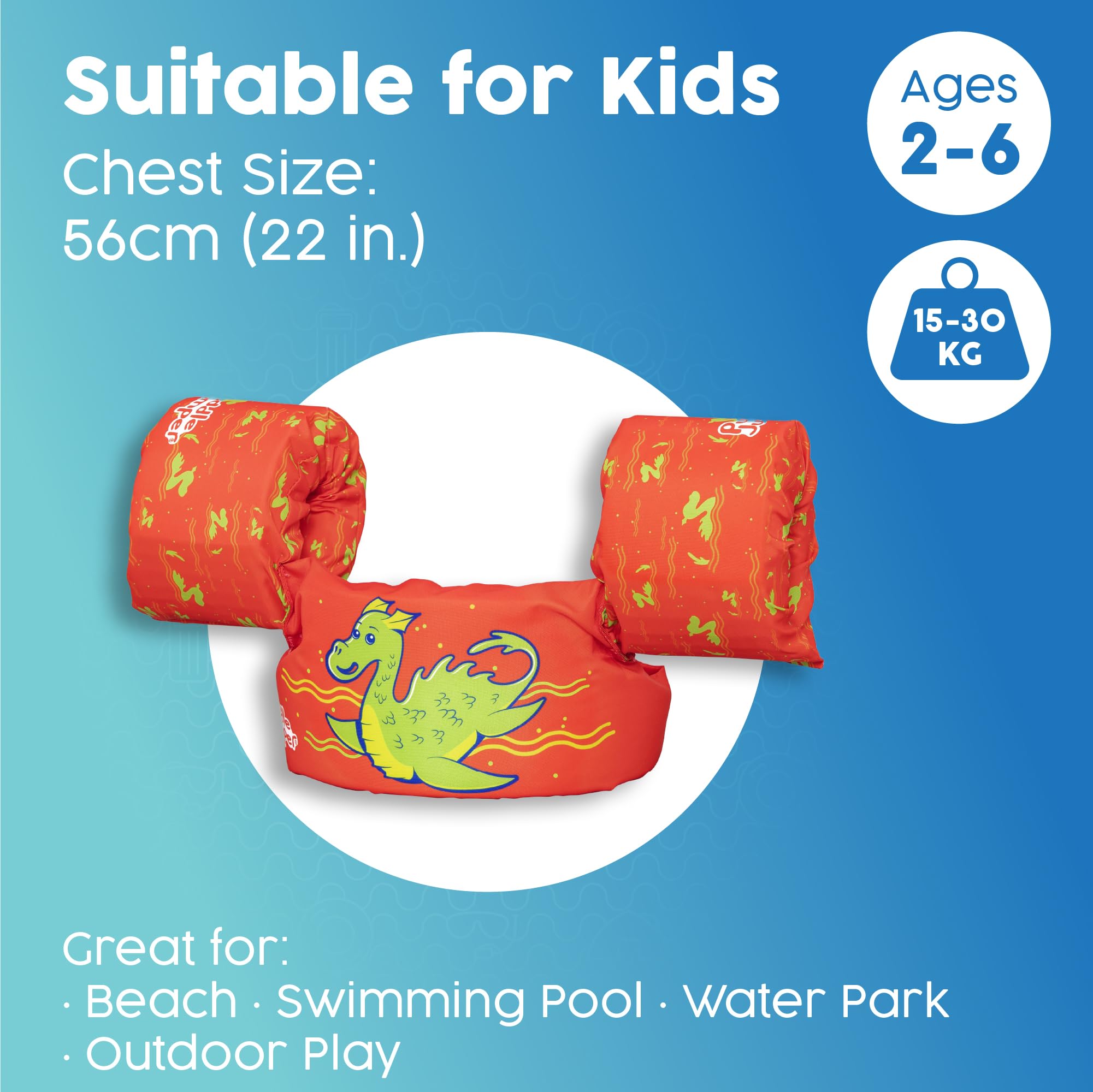 Bestway Puddle Jumper Swim Vest with Armbands, Toddler Swim Vest, Adjustable Kids Float Vest, Kids Swim Vest, Ages 2+ Multiple