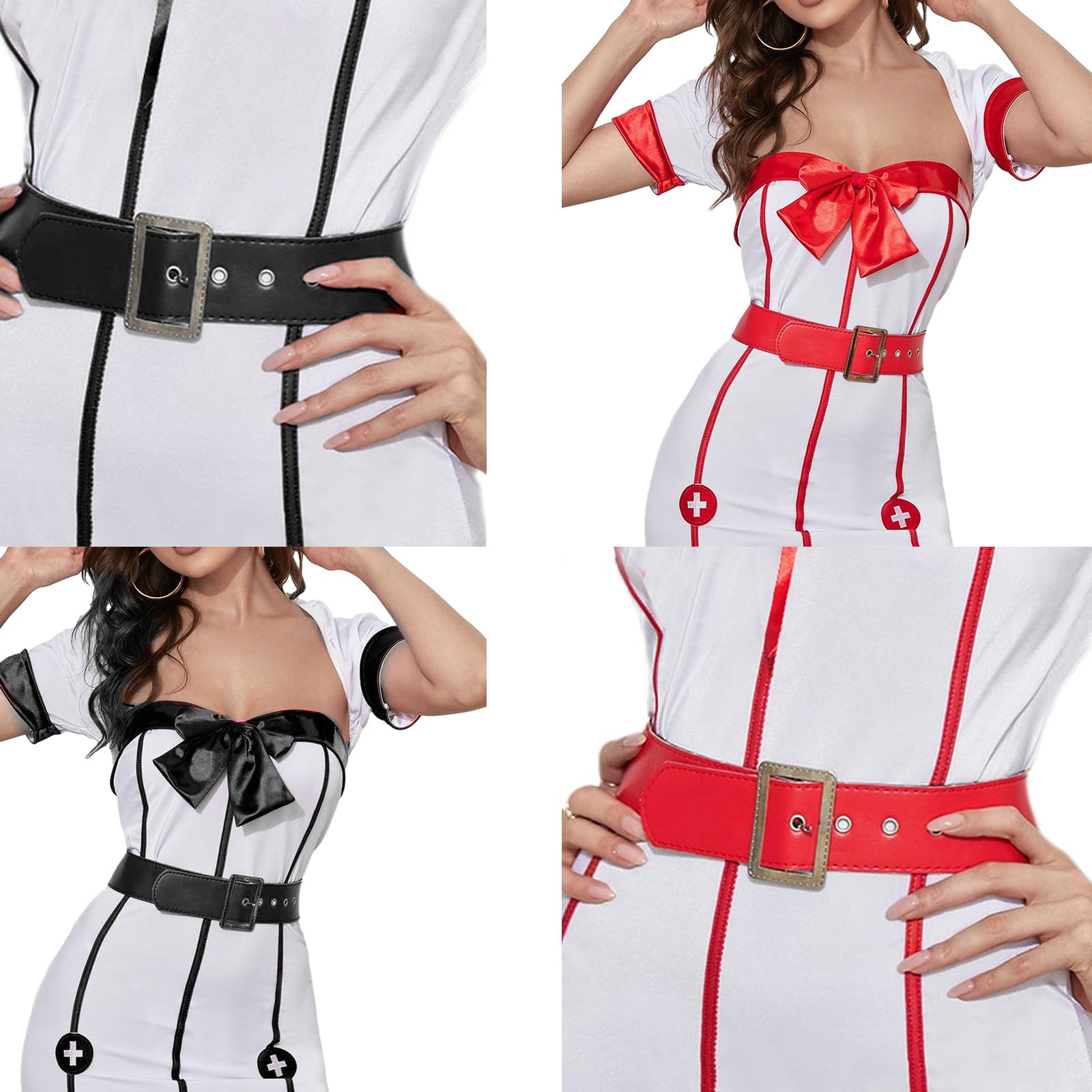 Christmas Wide Belt Adults Black Faux Leathers Belt Novelty Accessory Men Women Cosplay Belt Costume Accessories