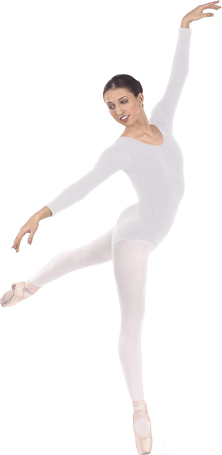 EUROTARD Womens Long Sleeve Leotard with Cotton 10265