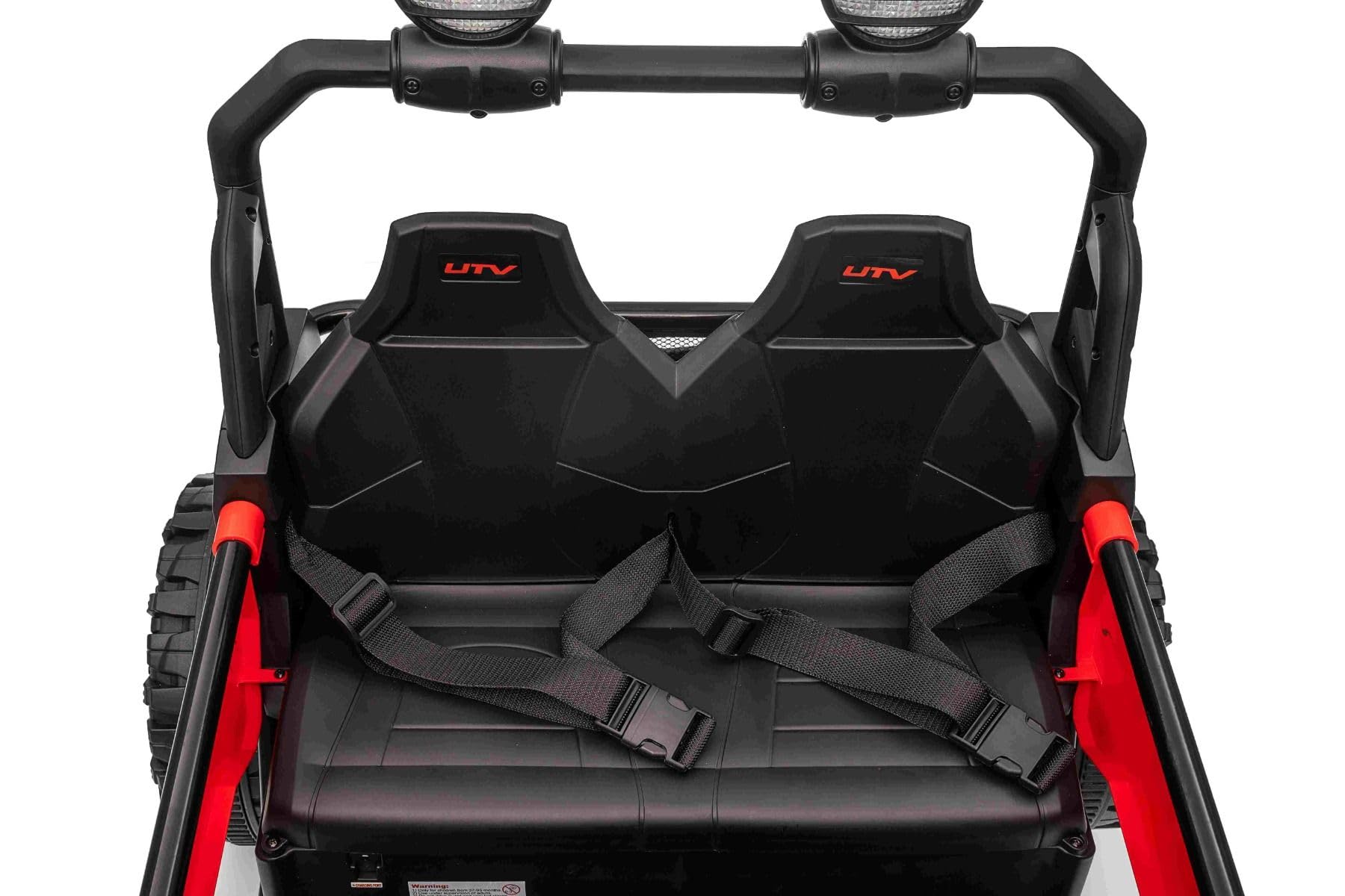 T-REX Ride 4x4 elektryczny samochód dla dzieci, 24 V, czerwony, odtwarzacz MP3 z wejściem USB/AUX, 4 x 4, akumulator litowy, zawieszenie, pilot zdalnego sterowania, oświetlenie LED