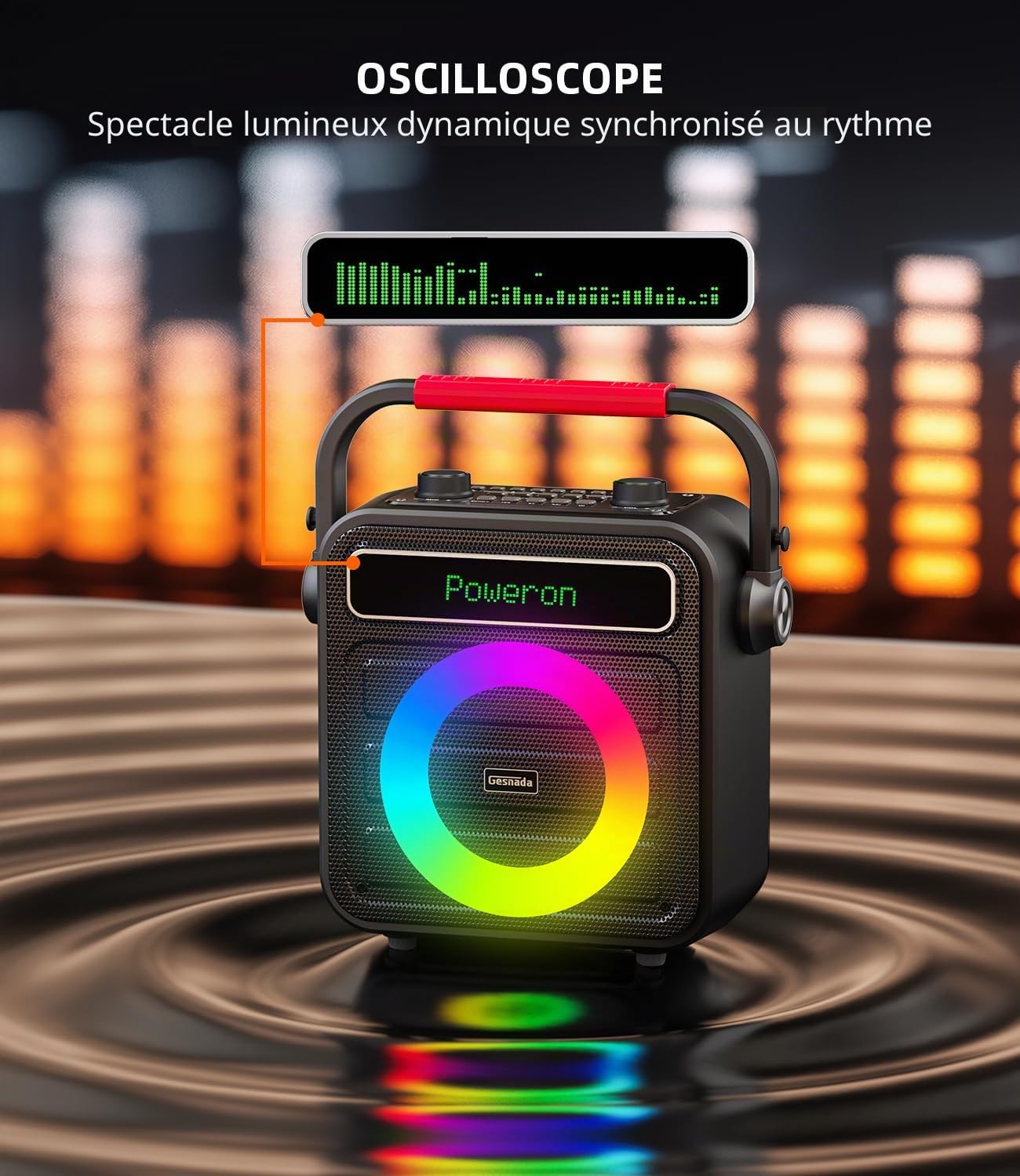 Karaoke Adulte Professionnel - Enceinte Bluetooth Puissante avec 2 Micros sans Fil, Système PA Portable (Bluetooth/TF/USB/AUX/TWS) Enfants/Famille/Amis