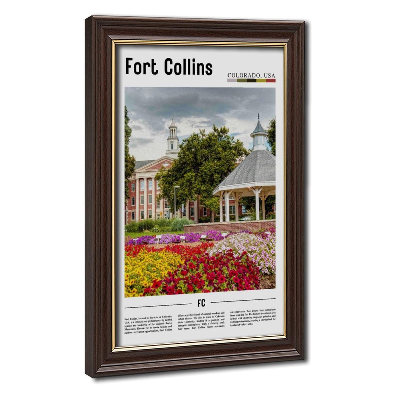 Wcyb Mokume Gane Frame Fort Collins Colorado The United States Of America Landscape Travel Prints Posters Canvas Deco Paintings Wall Art For Office Living Room Hangable Fram