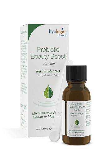 Hyalogic Probiotics Skin Powder - Beauty Boost crea tu propio suero tópico probiótico - Polvo probiótico e hialurónico - Sin gluten, apto para