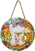 Gato da Sorte Japonês, Maneki Neko, Gato da Sorte JIA27728. Adicione Um Toque de Charme Oriental à Sua Decoração Com Esta Encantadora Mandala Decorativa Em Cerâmica do Gatinho da Sorte. (Color-7)