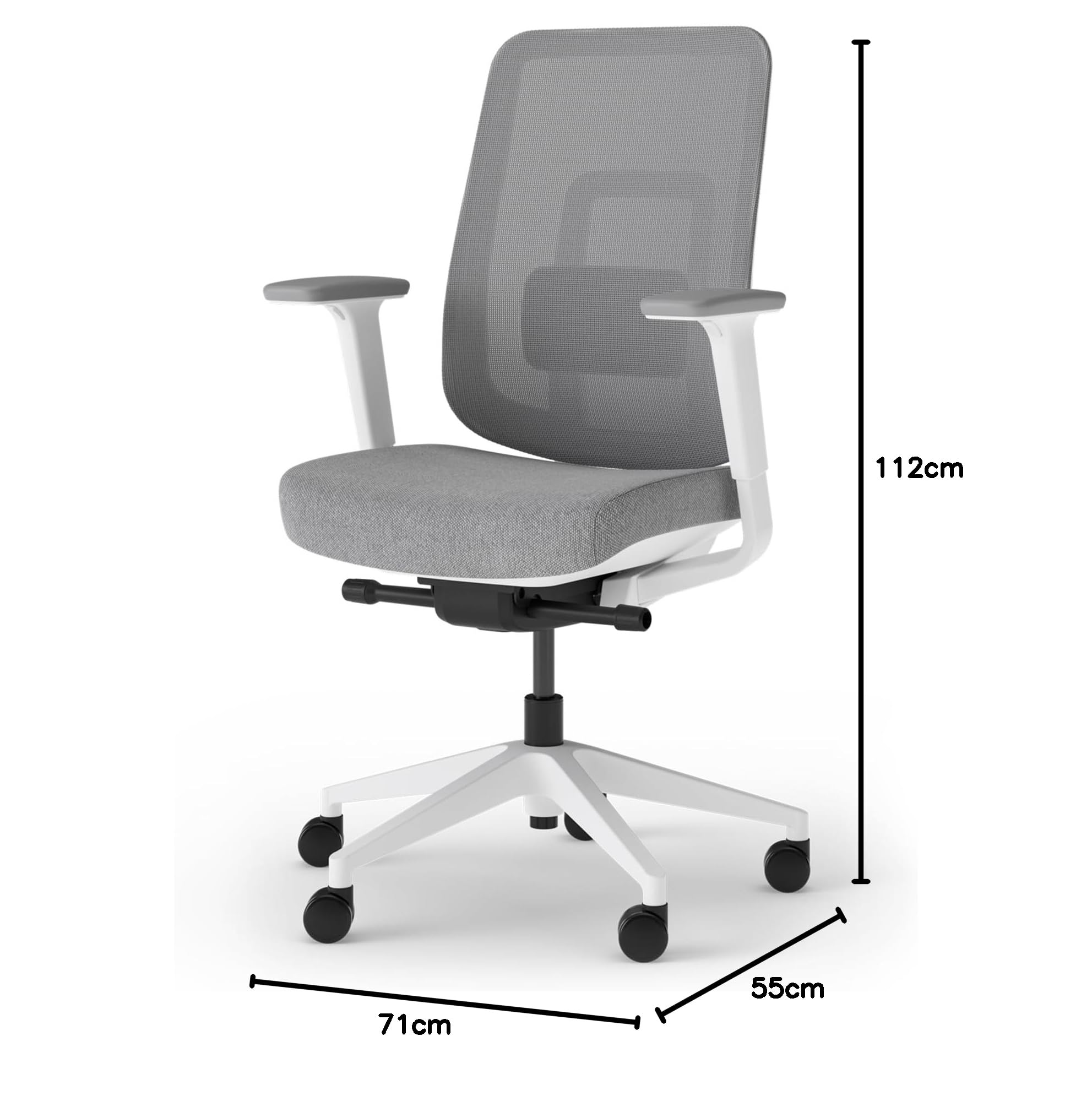 Ergotopia PureBack ergonomischer Bürostuhl – Schreibtischstuhl ergonomisch mit 4D-Armlehnen & Synchronmechanik – Bürostuhl ergonomisch Testsieger – Bequemer Büro Drehstuhl für gesundes Sitzen