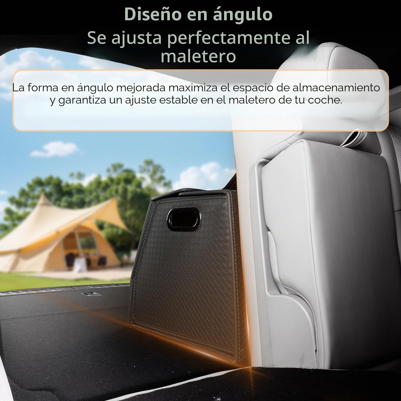 JAOGAUS Organizador de maletero de coche, caja de almacenamiento plegable para maletero de coche, caja de almacenamiento grande con divisor, organizador de maletero resistente, organizador de