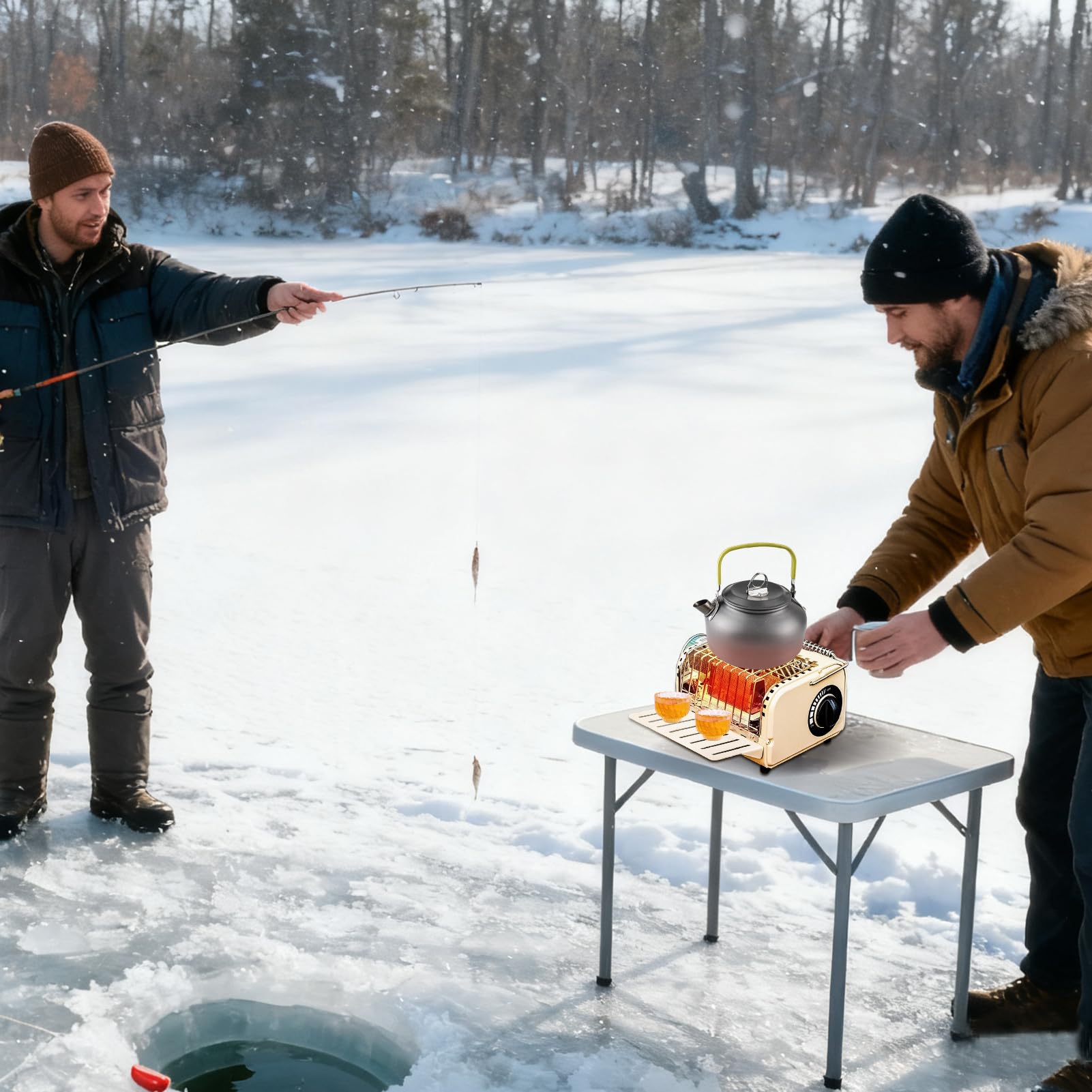 Stufa Per Riscaldamento Della Tenda | 1200W Stufa A Gas Da Picnic Con Borsa Di Stoccaggio,Riscaldatore Portatile Per Escursionismo,Per Campeggio Escursionismo All Aperto Inverno Libero Picnic Viaggio