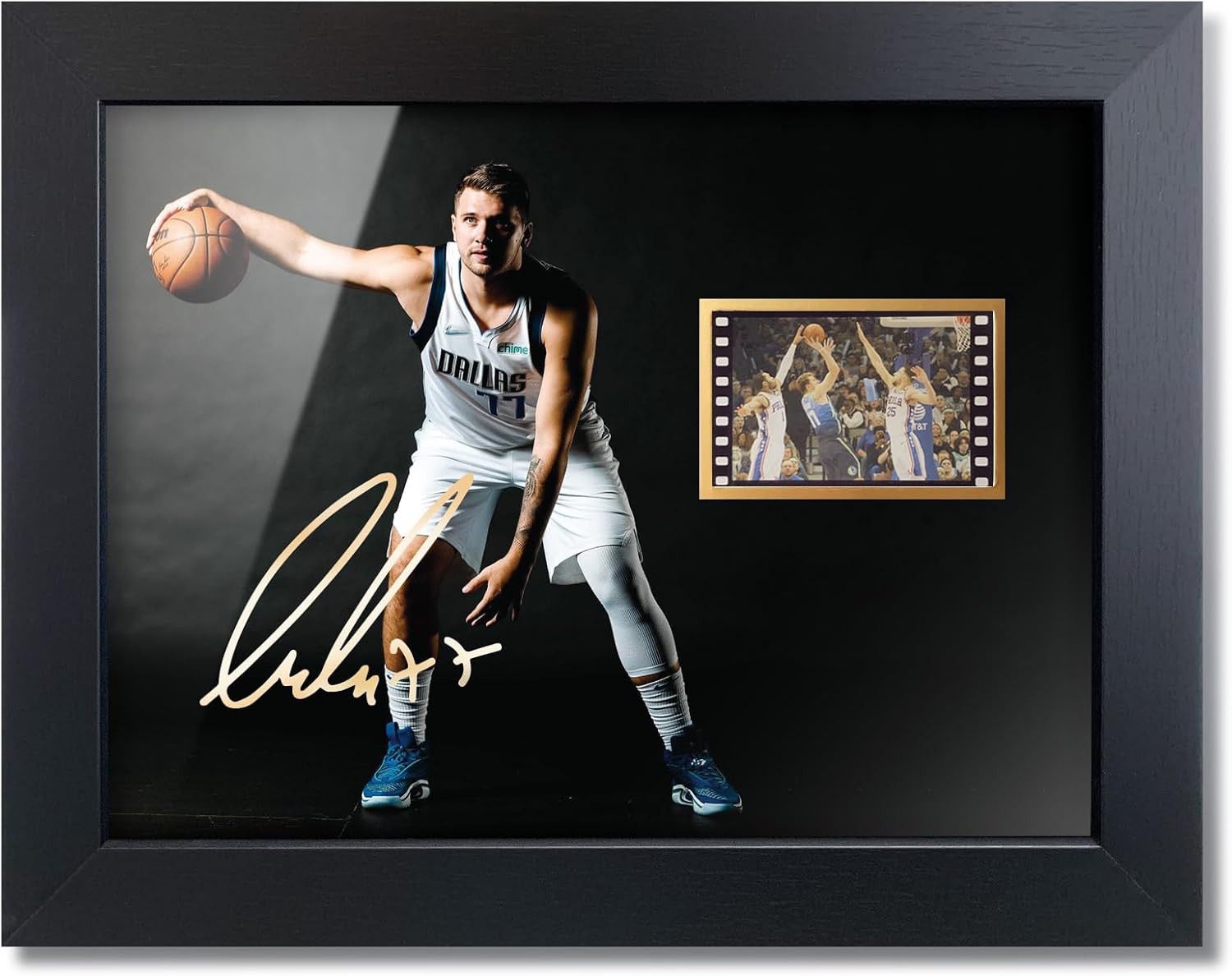 sufenvera Basketball Fans Poster - Print Signed Luka Doncic Framed Mini Film Photo Display 8x6 Inches,Birthday Christmas Gifts for Family/Friends