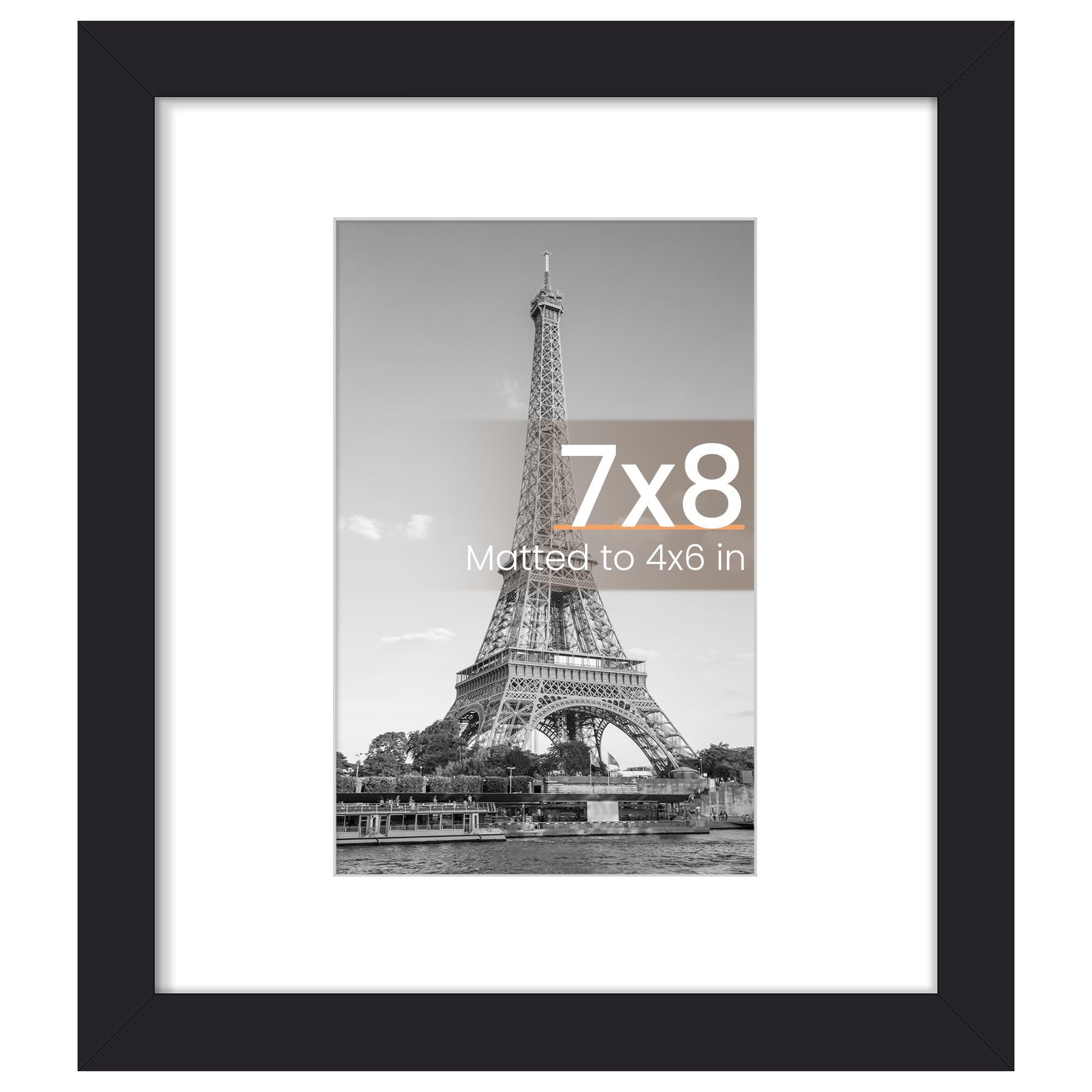 upsimples 7x8 Picture Frame, Wall Decor Photo Frames, Black 1 Pack