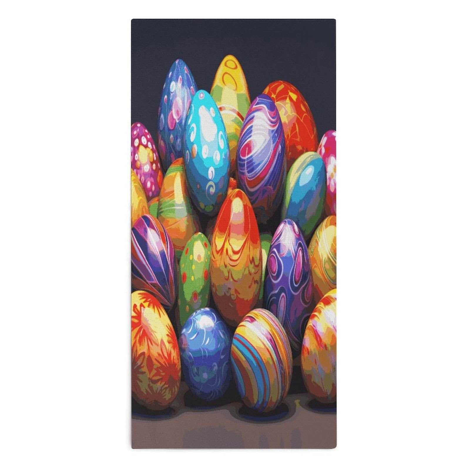 Fodpand Style Easter Eggs Microfiber Towels, Decorative Bath Towel Soft & Lightweight, Hand Towels Multipurpose Use For Bathroom, Pool, Gym, Spa, And Hotel Use