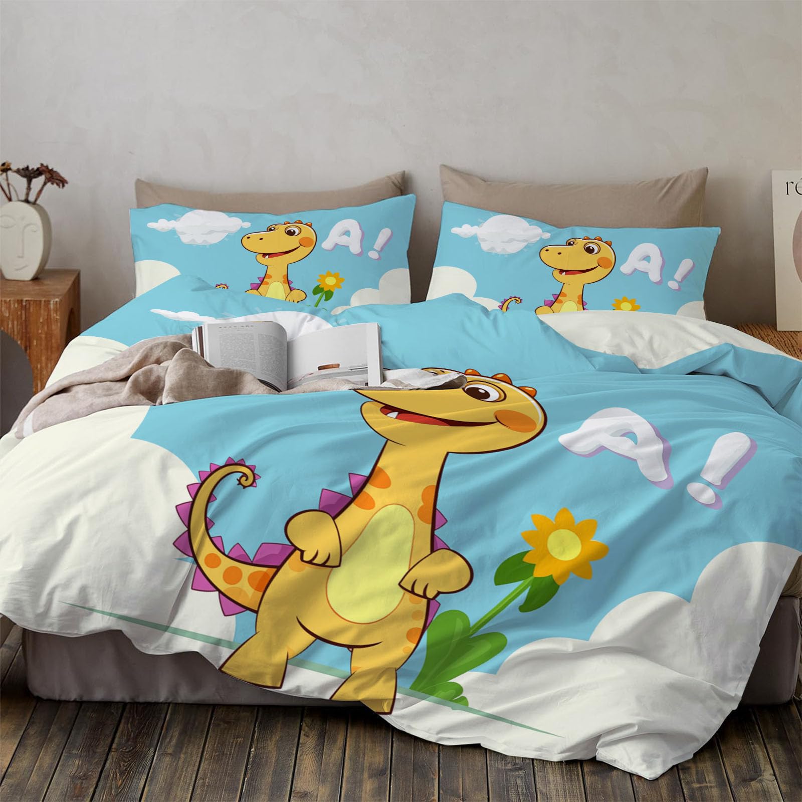 Housse de couette 200x200cm avec fermeture éclair pour un lit double facile à border