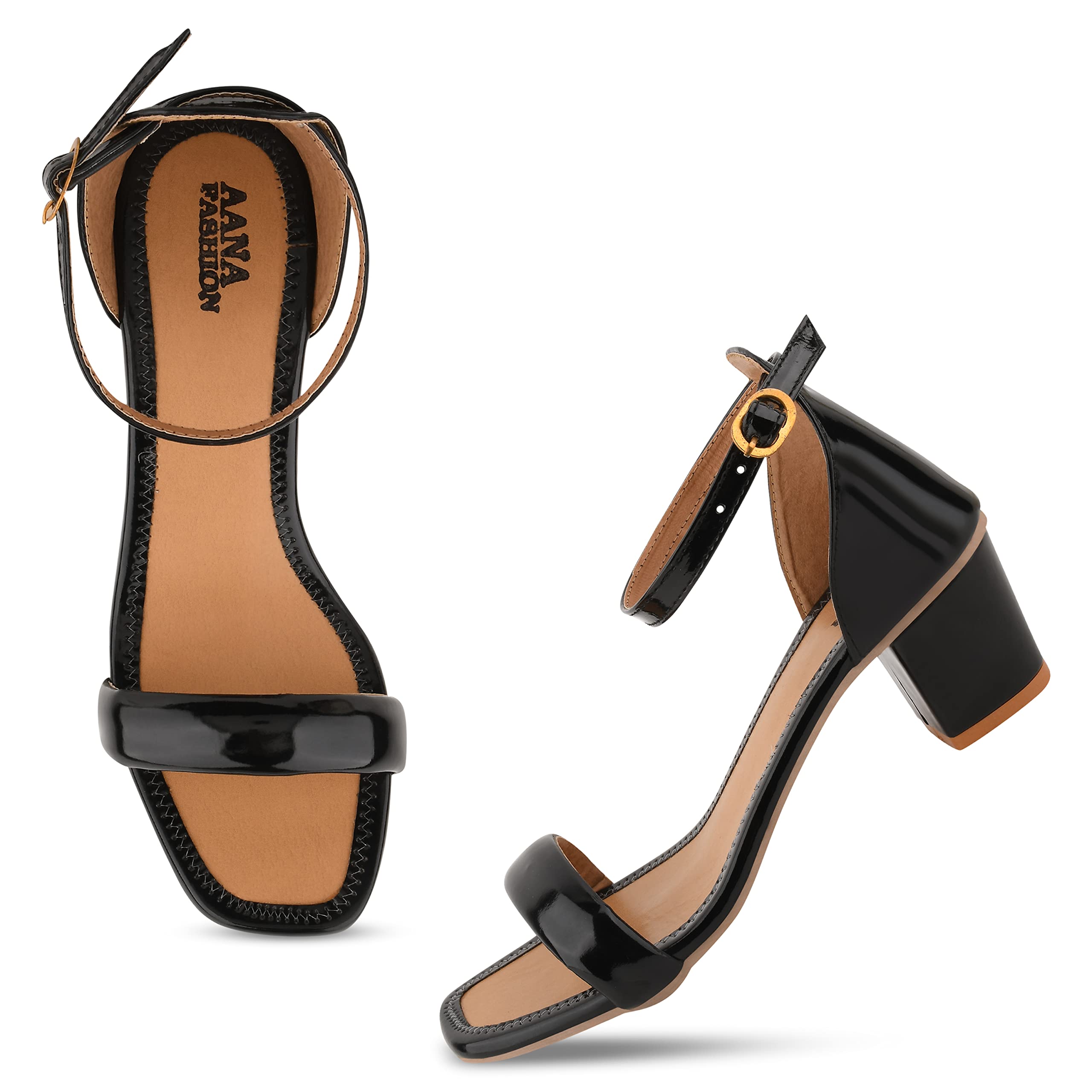 AANA FASHION Women Block Heel Sandal| Glass Heel | Sandal for Women | Casual Heel Sandal for Party | Women Footwear (B0BK43FYSF) Amazon Price History, Amazon Price Tracker