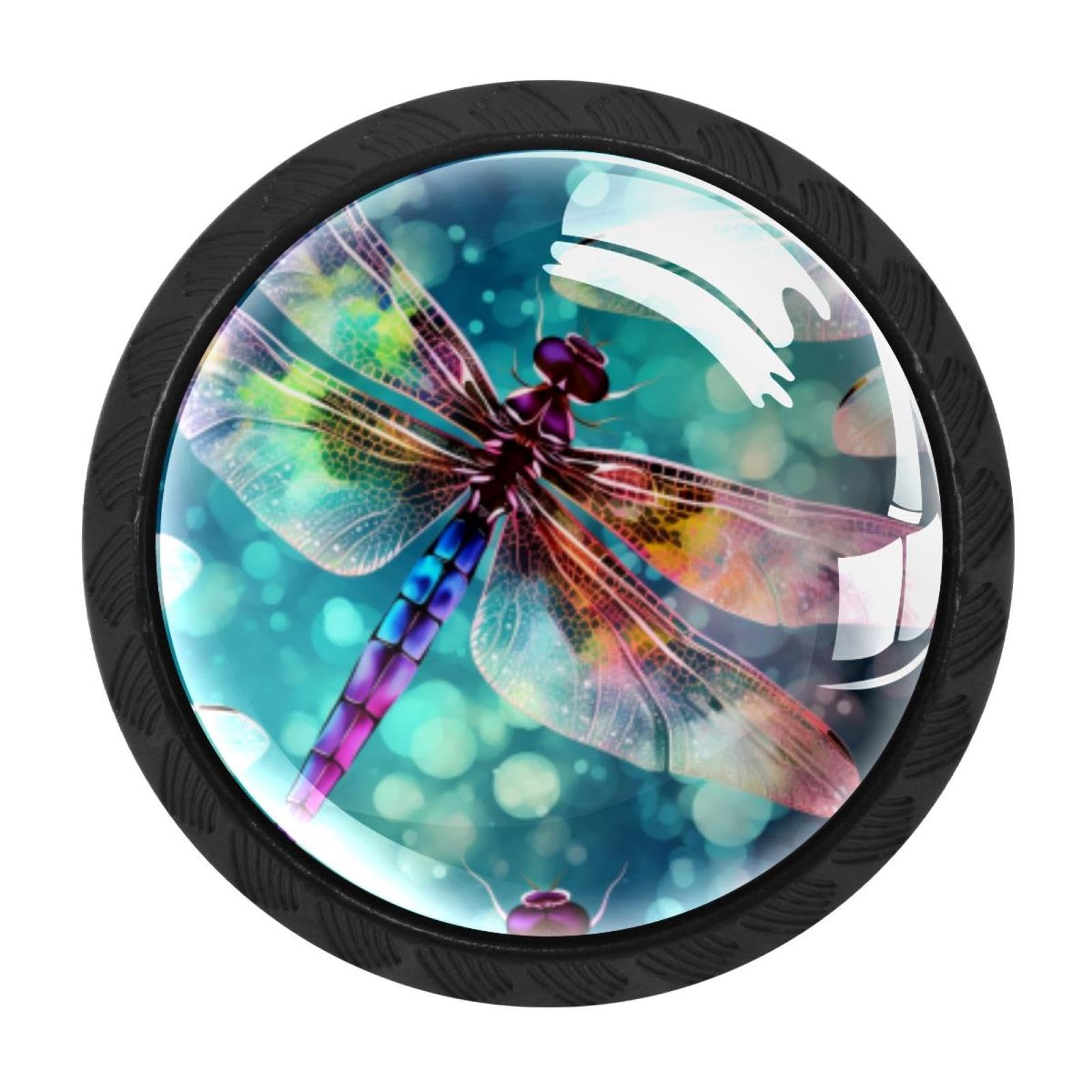CHENZZZZ 4 Pieces Dresser Knobs Dragonfly Drawer knobs Cabinet Knobs Pull Handles for Home Kitchen Office