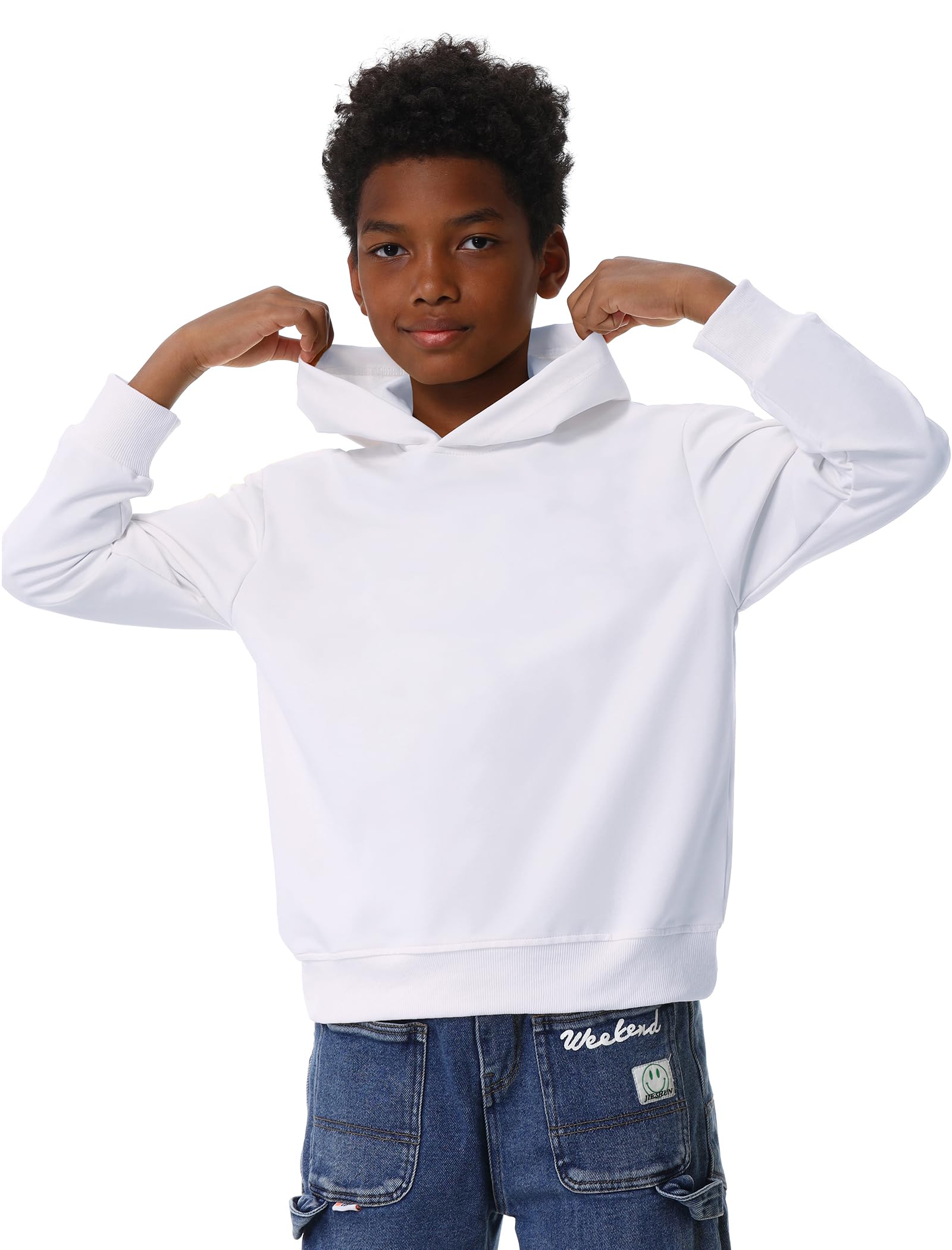 EXARUS Confezione da 3 felpa con cappuccio per ragazzi con stampa di lettere felpa con cappuccio per bambini pullover con grafica a maniche lunghe per adolescenti casual scuola 6-14 anni