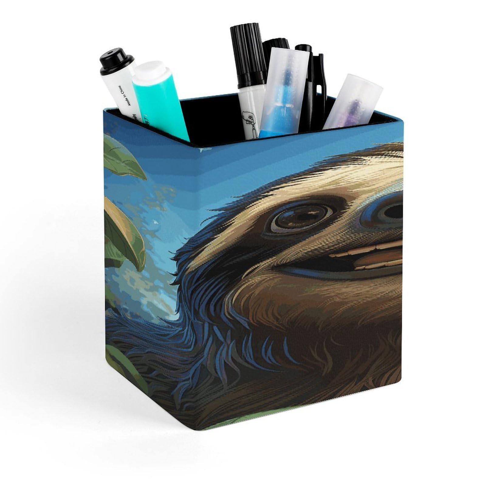 FekiLoot - Cartoon Paper Pencil Holder Funny Cartoon Design Customizable Office Accessories Square Pen Container Box Organizer