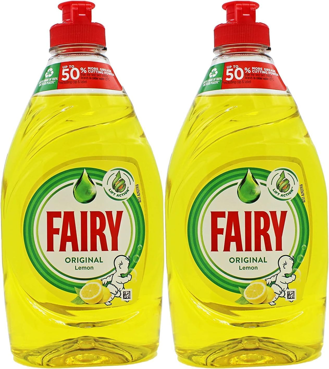 Original Lemon Washing Up Liquid | Pack of 2 x 320 ml | Dishes Grease Cleaner[Amazon-developed Certification] Compact by Design
