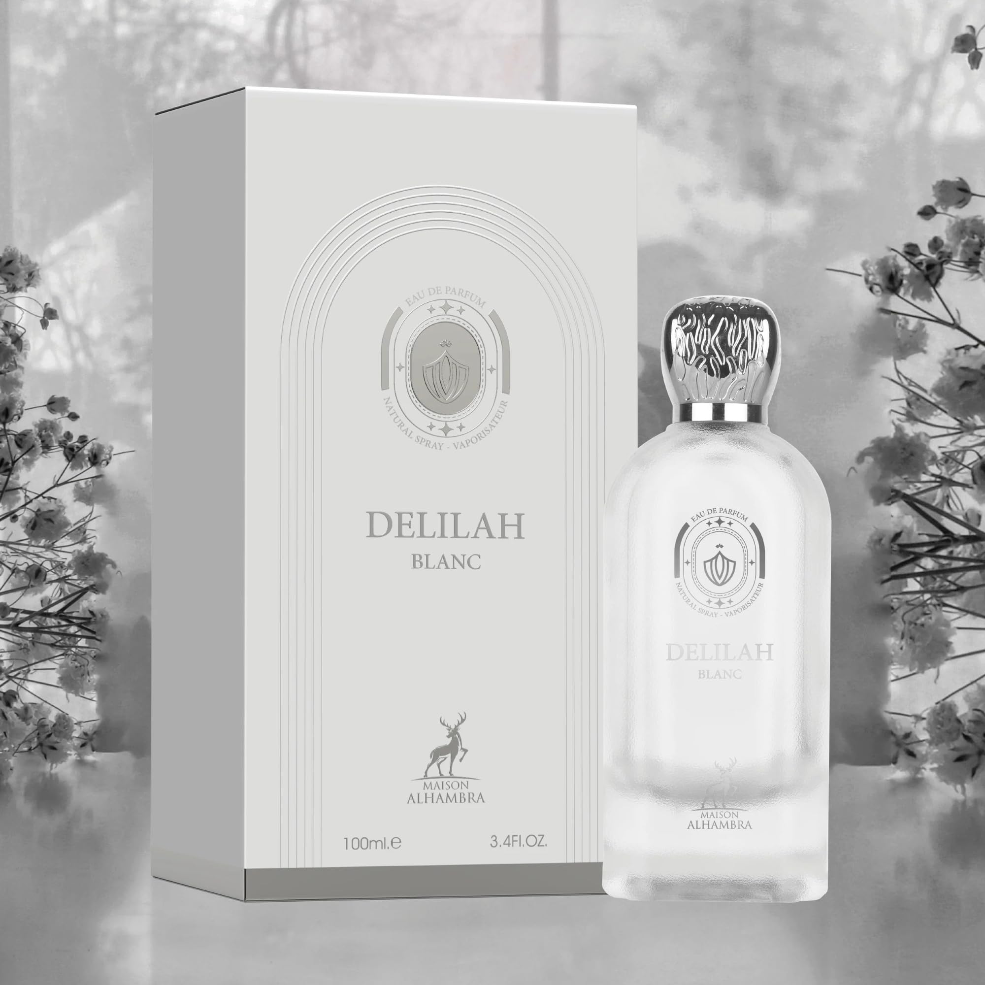 DELILAH BLANC Parfüm Damenparfum Eau de Parfum 100ml – Blumig-pudriger Clean Duft mit Rose, Pfingstrose, Moschus & Vanille – Frisches Parfum für Frauen, langanhaltend, Luxusduft Damenduft Edel