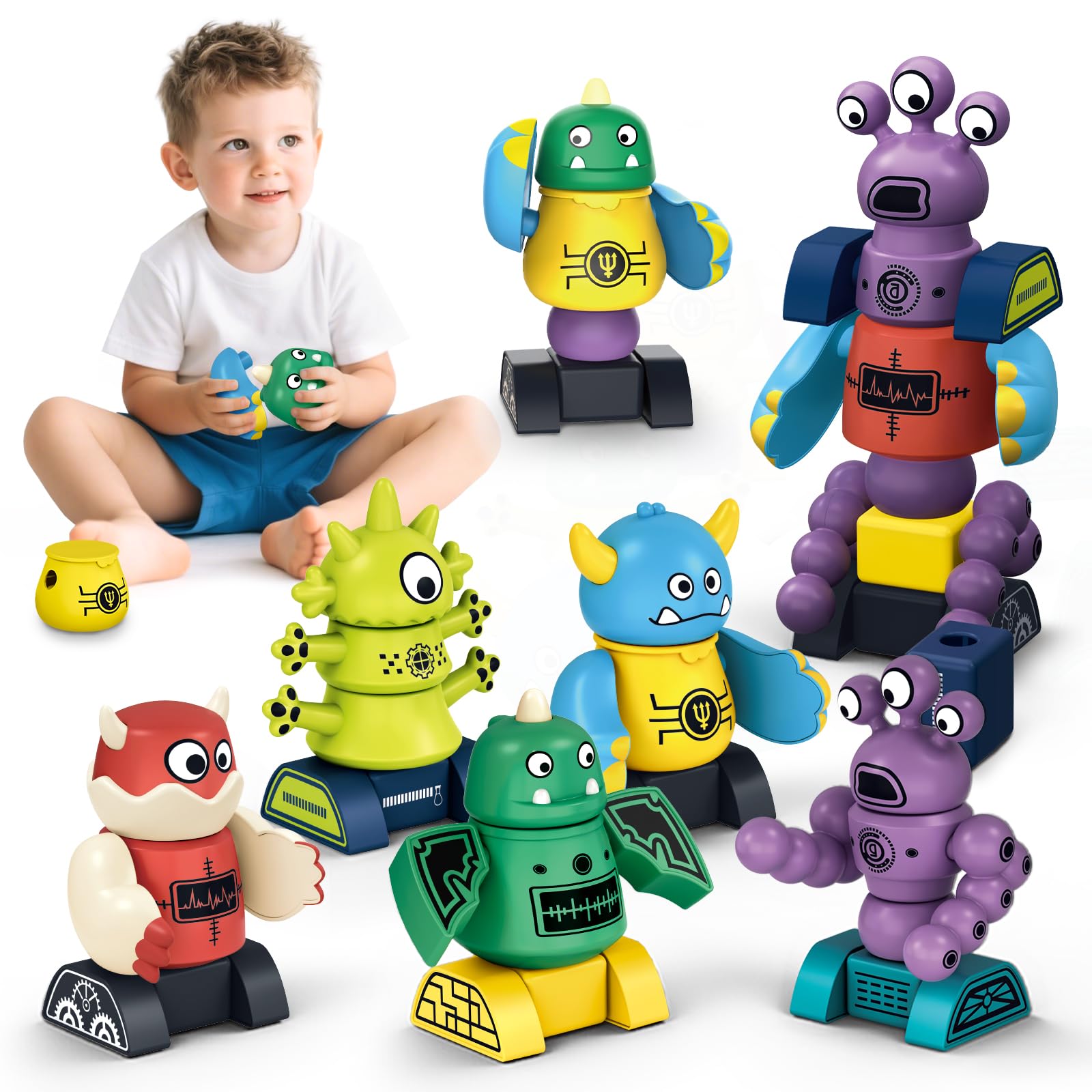 Magnetischer Verwandlungs-Roboter Mit Aufbewahrungsbox – DIY-Bausatz Aus 35 Teilen Für Kinder Ab 3 Jahren Magnetischer Verwandlungs-Roboter Mit Aufbewahrungsbox – DIY-Bausatz Aus 35 Teilen Für Kinder Ab 3 Jahren