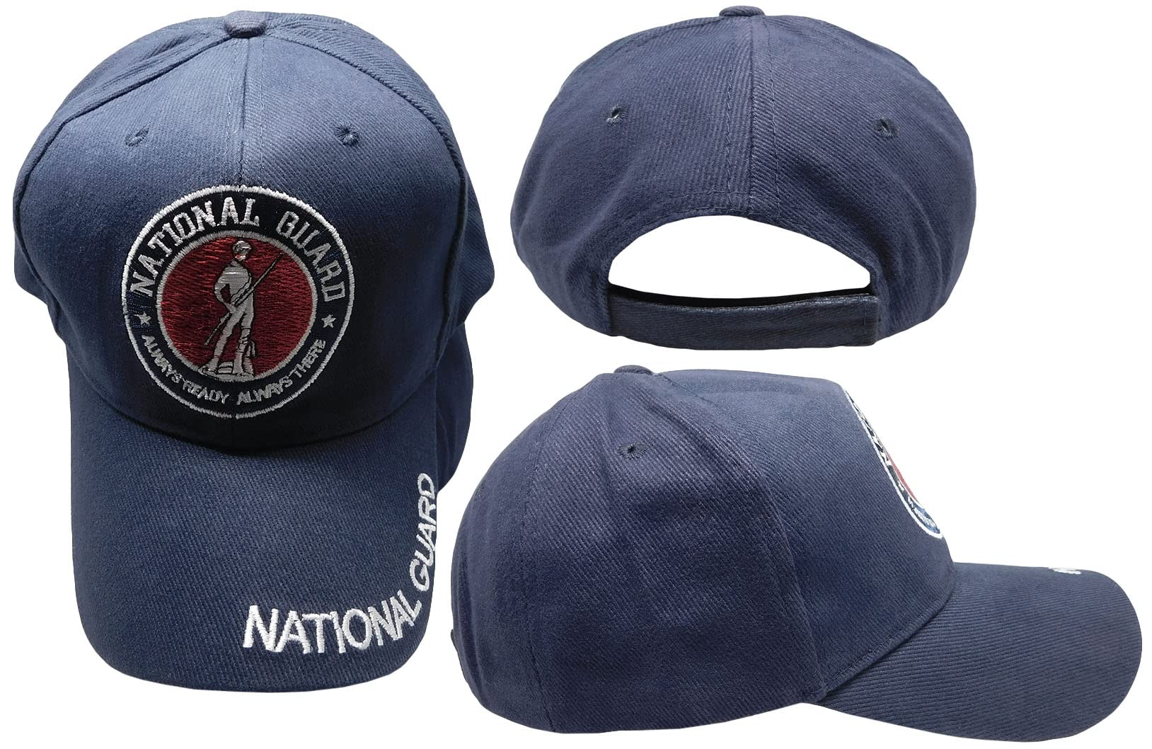 U.S. National Guard Always Ready Always There Navy Blue 100% Cotton Adjustable Embroidered Hat Cap