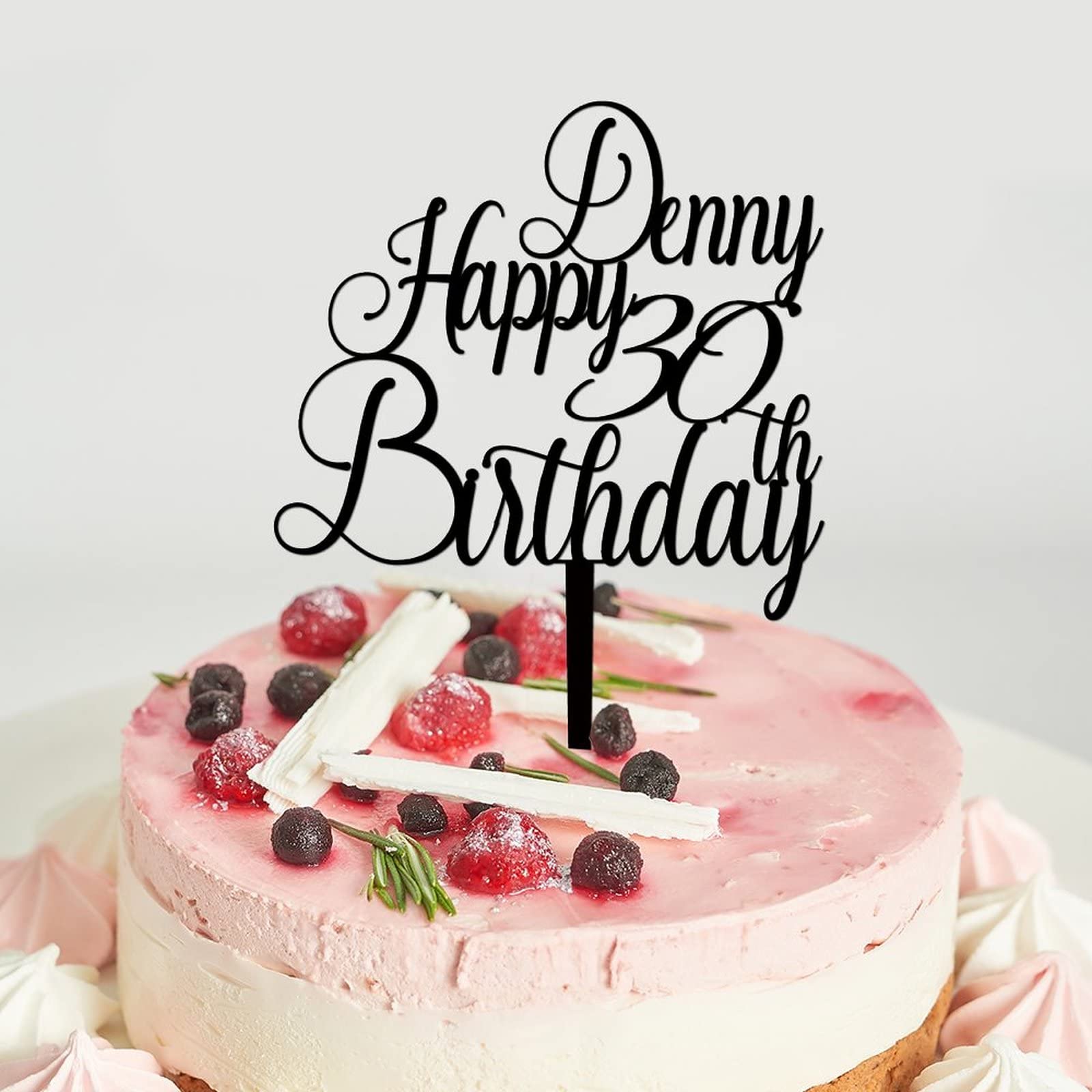 Topper per torta per baby shower con scritta Happy Birthday, in acrilico nero, decorazione per feste di compleanno, personalizzabile, per compleanno, regalo di buon compleanno per bambini o adulti