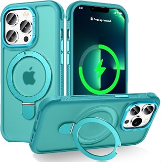 Designed for iPhone 13 Pro Case with Magnetic Stand, Darkcyan