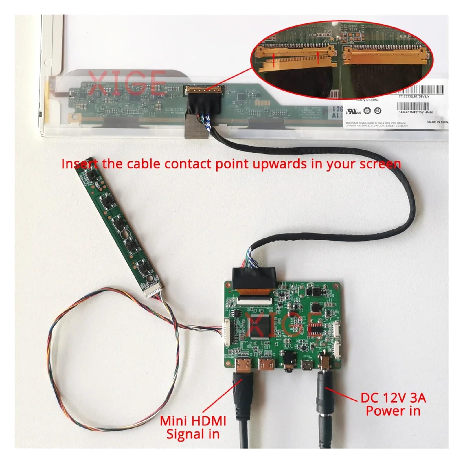 Placa Controladora De Matriz LCD Compatible con LP140WH2 LP140WHU 40 Pines LVDS HDMI-Mini 1366 * 768 14 "USB Micro Kit DIY Portátil Accesorios De Pantalla LED(For LP140WH2(TL)(N1))