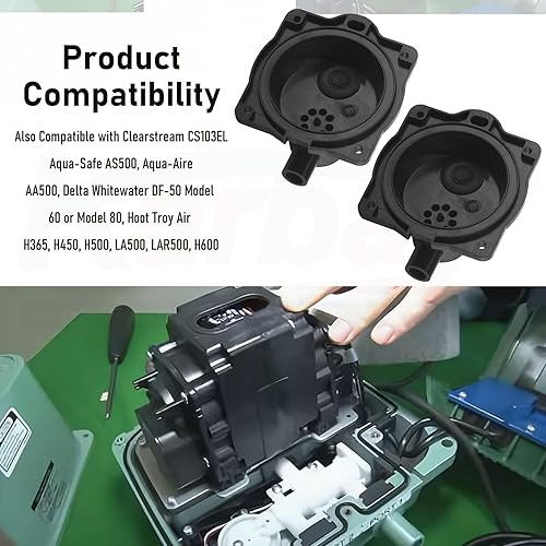 Miniatura 7 de Kit completo de reconstrucción de bomba de aire HP6080 para aireadores Hiblow HP 80, HP 60, HP-80-0110, con interruptor blanco