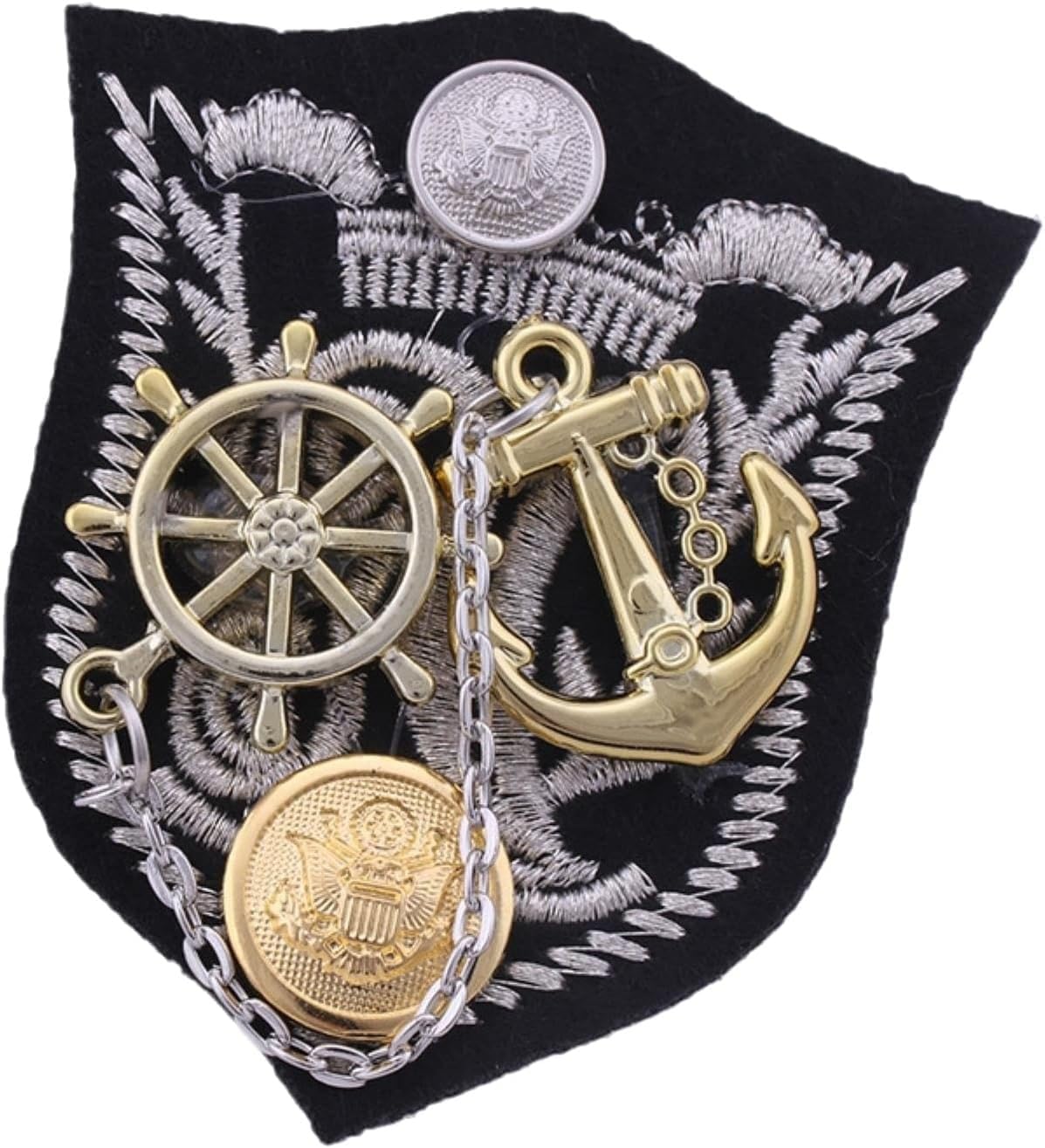 Academy Style Embroidery Brooch Anchor Uniform Suit Coat Pin-image-3
