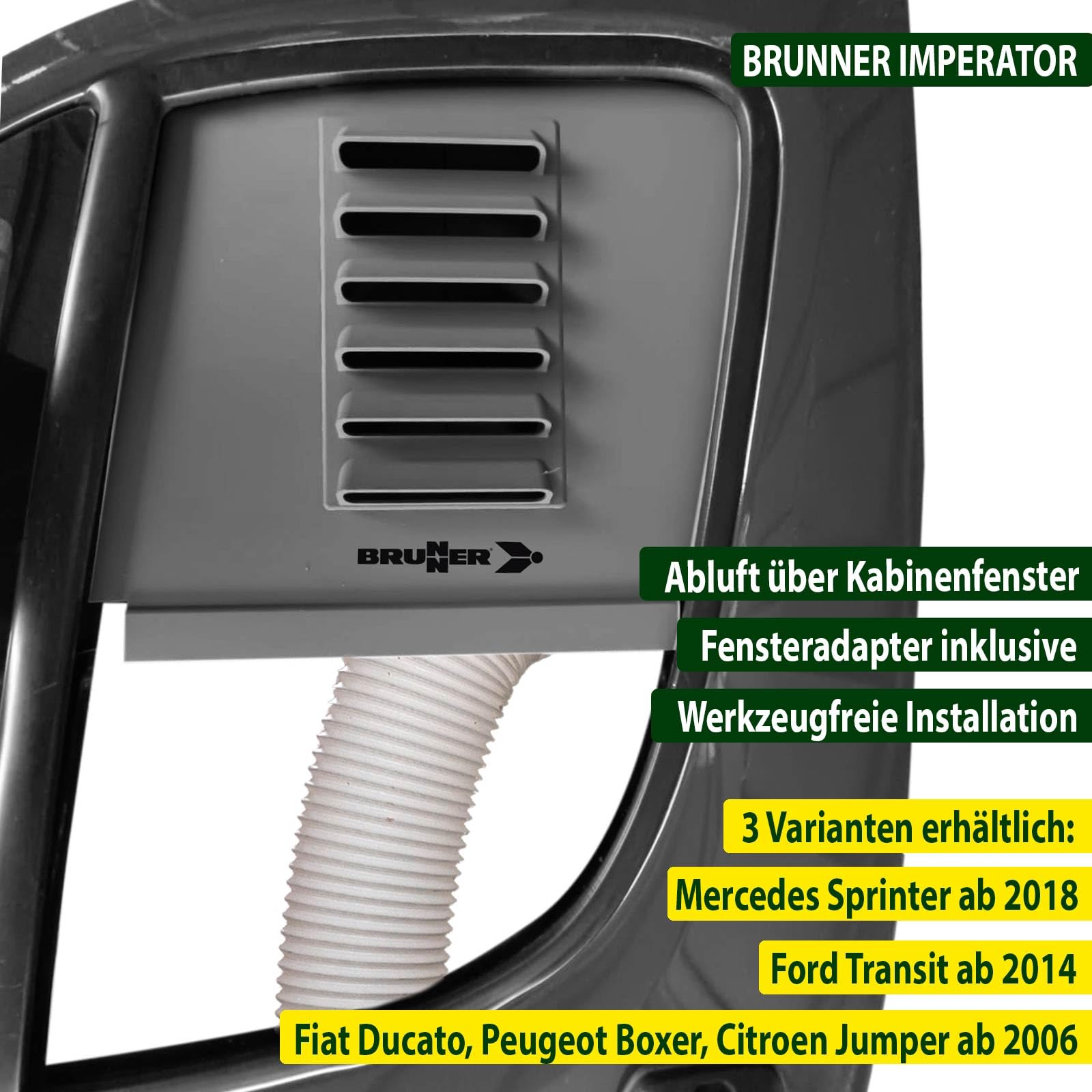 BRUNNER Imperator leistungsstarkes tragbares Klimasystem Reisemobile Vans passend für Ducato, Peugeot Boxer, Citroen Jumper AB Baujahr 2006