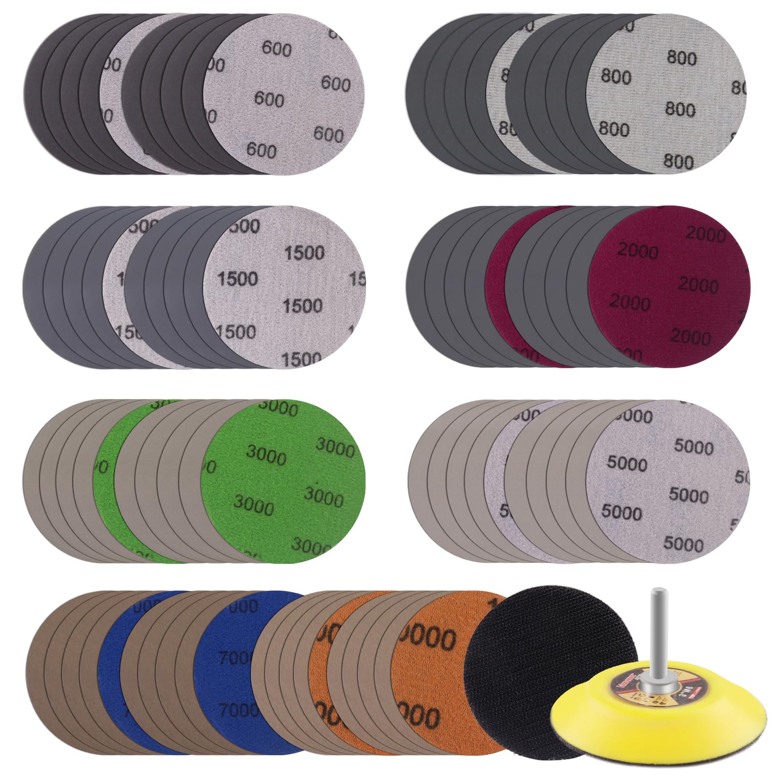 Assortiment de 80 feuilles de papier abrasif pour ponçage automobile et finition de meubles en bois 600 à 10000