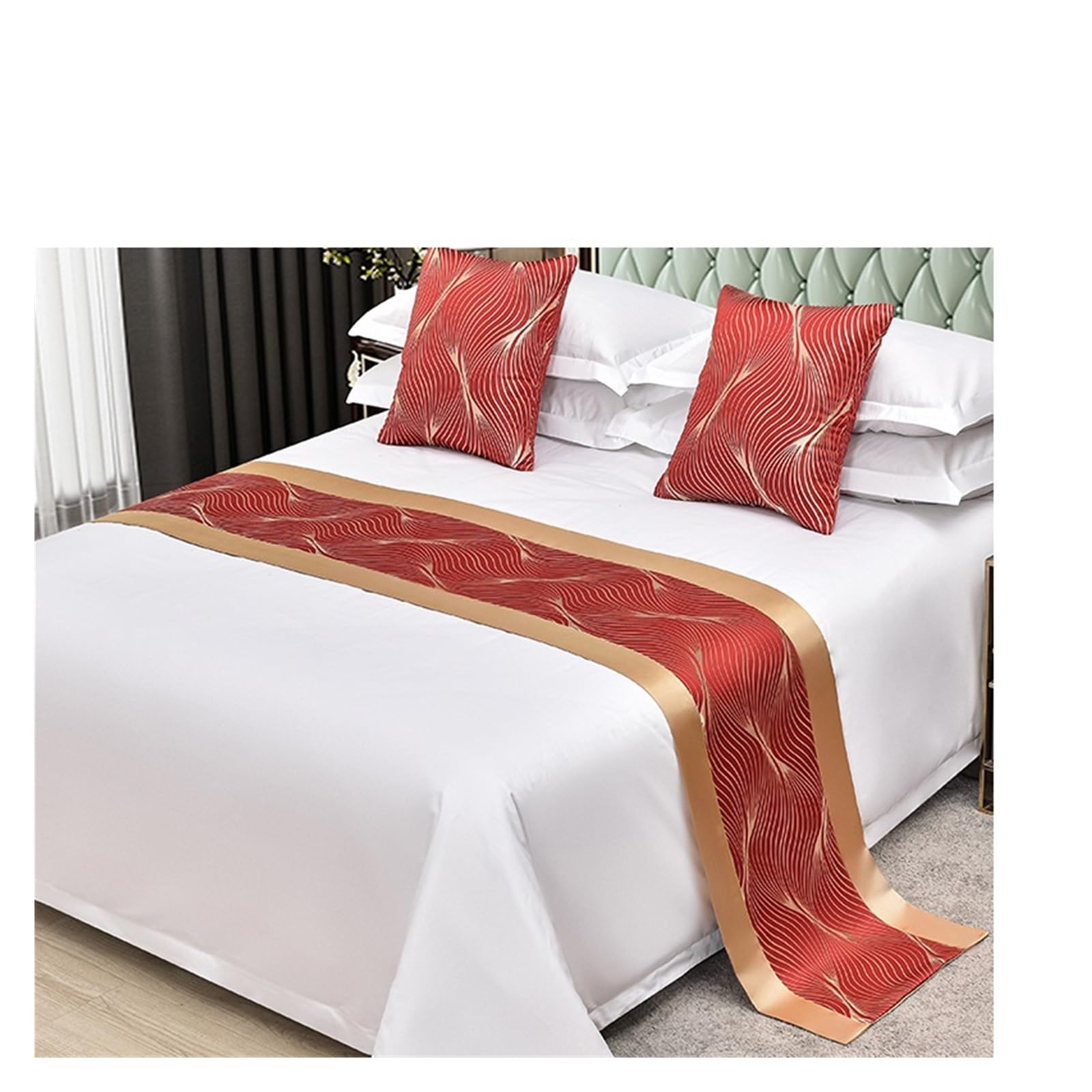 SHENJMAI Bed Runner Luxury Geometric Lattice Bedspreads Bed Runner Throw Bedding Single Queen King Cover Towel Home Hotel Decorations(E,50x160cm bed runner)