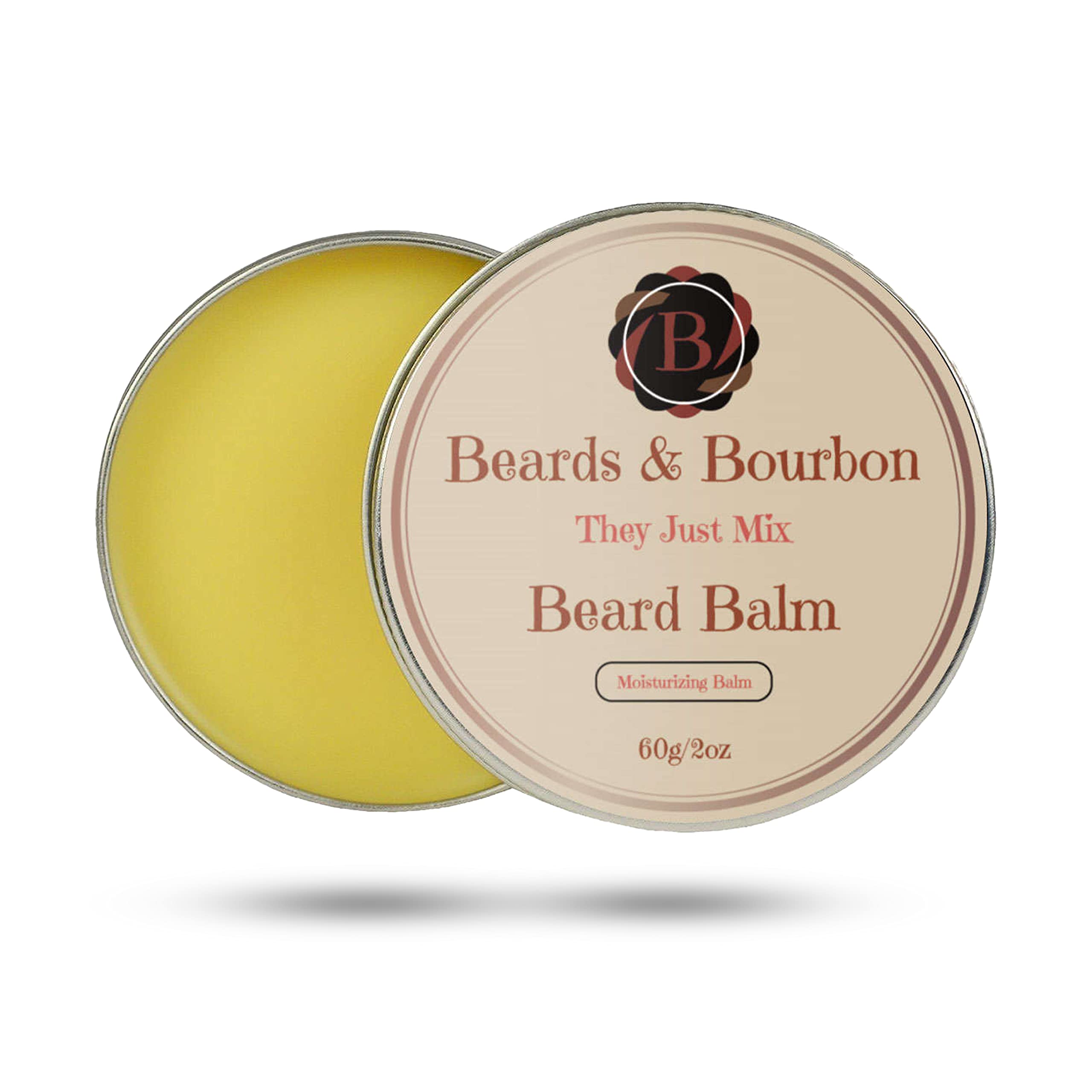 Beards & Bourbon's Beard Balm, Mustache Balm - Infused Mango Butter, Sweet Orange Oil, Grapeseed & Jojoba Oil for Ultimate Conditioning, for the Perfectly Groomed Beard 2oz