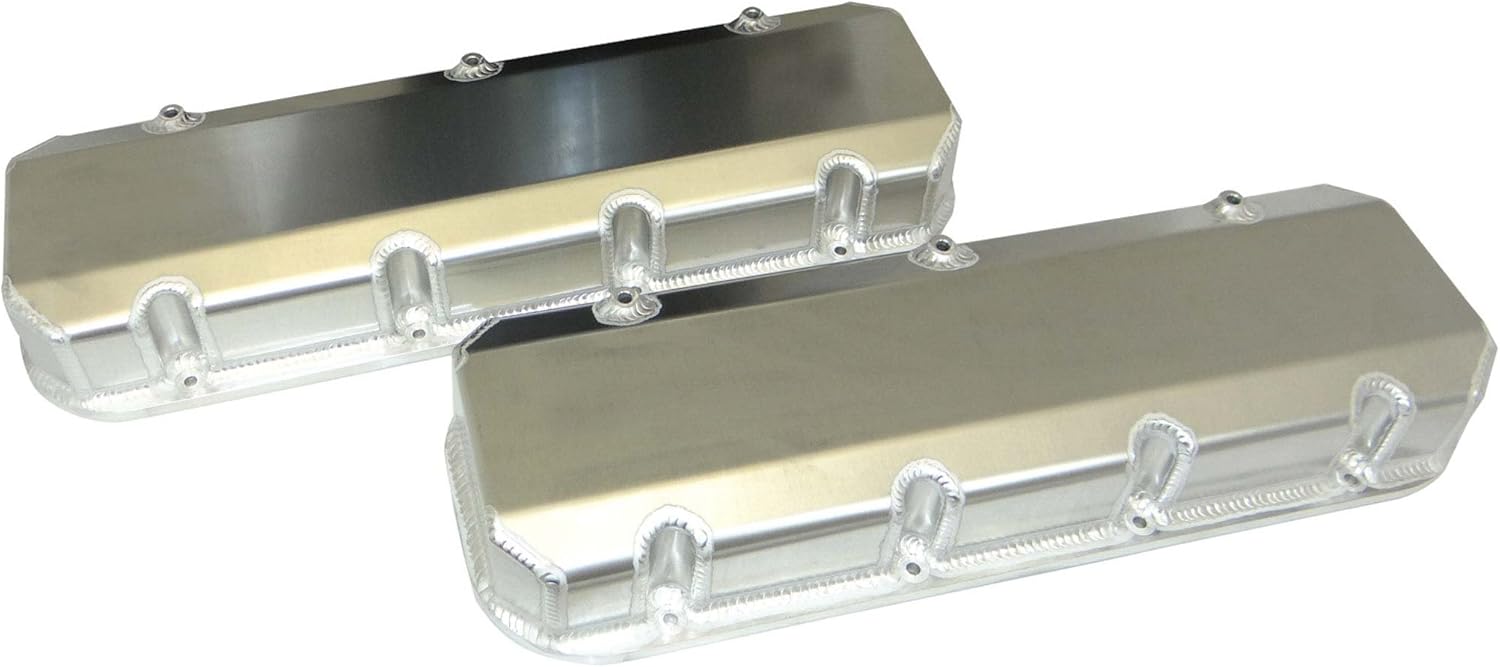 Moroso 68481 Fabricated Aluminum Valve Covers, Fits Big Block Chevy Conventional Heads, 3" Tall, w/o Logo