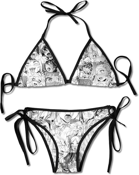 Amazon 女性の トライアングルビキニスーツ アヘ顔アニメホルターネック水着 ツーピースプール ビーチ水着 ビキニ セパレーツ 通販 Amazon 女性の トライアングルビキニスーツ アヘ顔アニメホルターネック水着 ツーピースプール ビーチ水着 ビキニ セパレーツ 通販