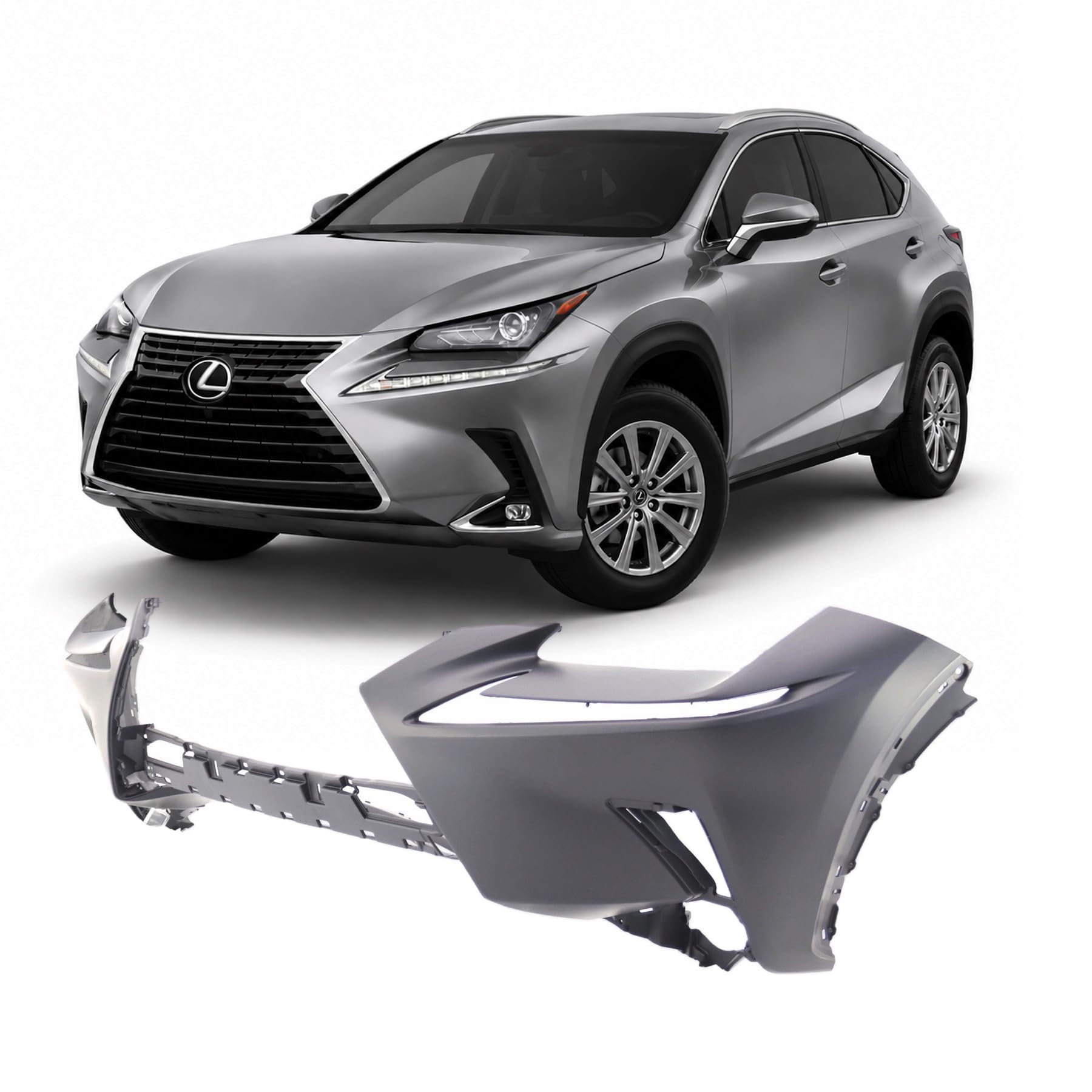 FitParts Compatible with Lexus NX300 2018–2021 Front Bumper Cover