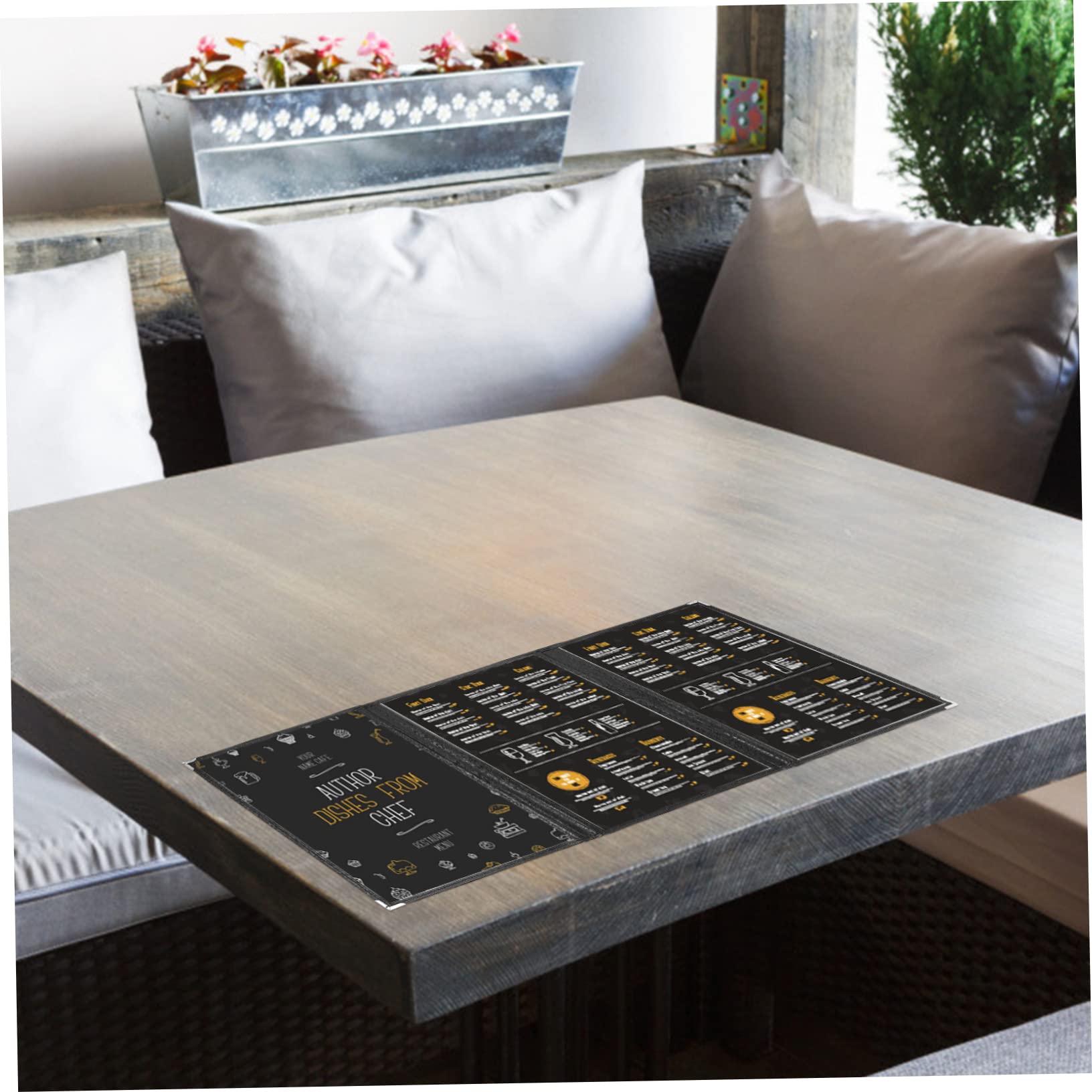 Healeved 10 Piezas Carpeta De Recetas Bebidas Decoración Dorada Mangas De Menú Decoraciones De Mesa De Boda Portamenu Protector De Menú Carpeta De Menú Suministro De Restaurante Escritura