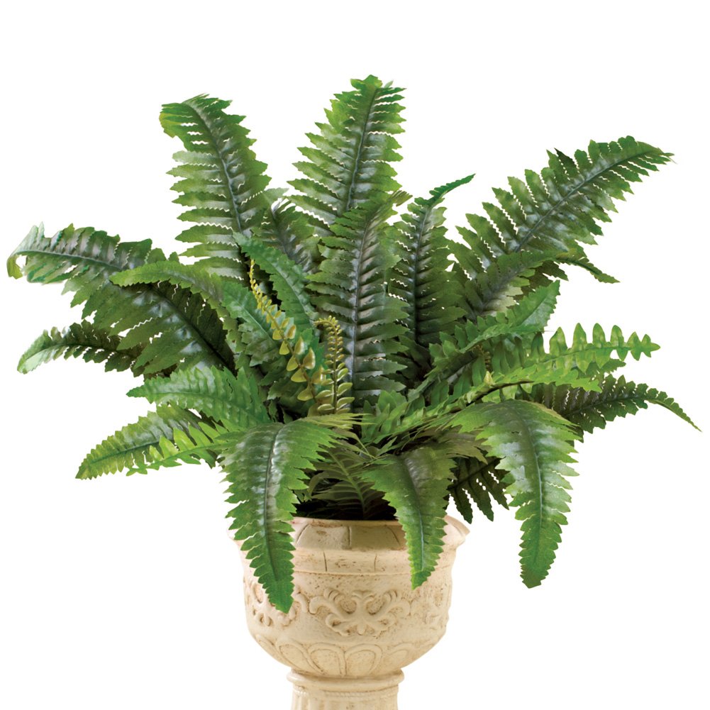 Collections Etc Artificial Boston Fern Lush Shrub Plant, for Indoor & Outdoor
