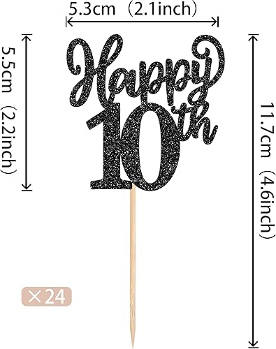Miniatura 2 de 24 piezas de decoración de cupcakes con purpurina de seis saludos a 6 años de edad, número 6, cumpleaños, cumpleaños, aniversario, fiesta,