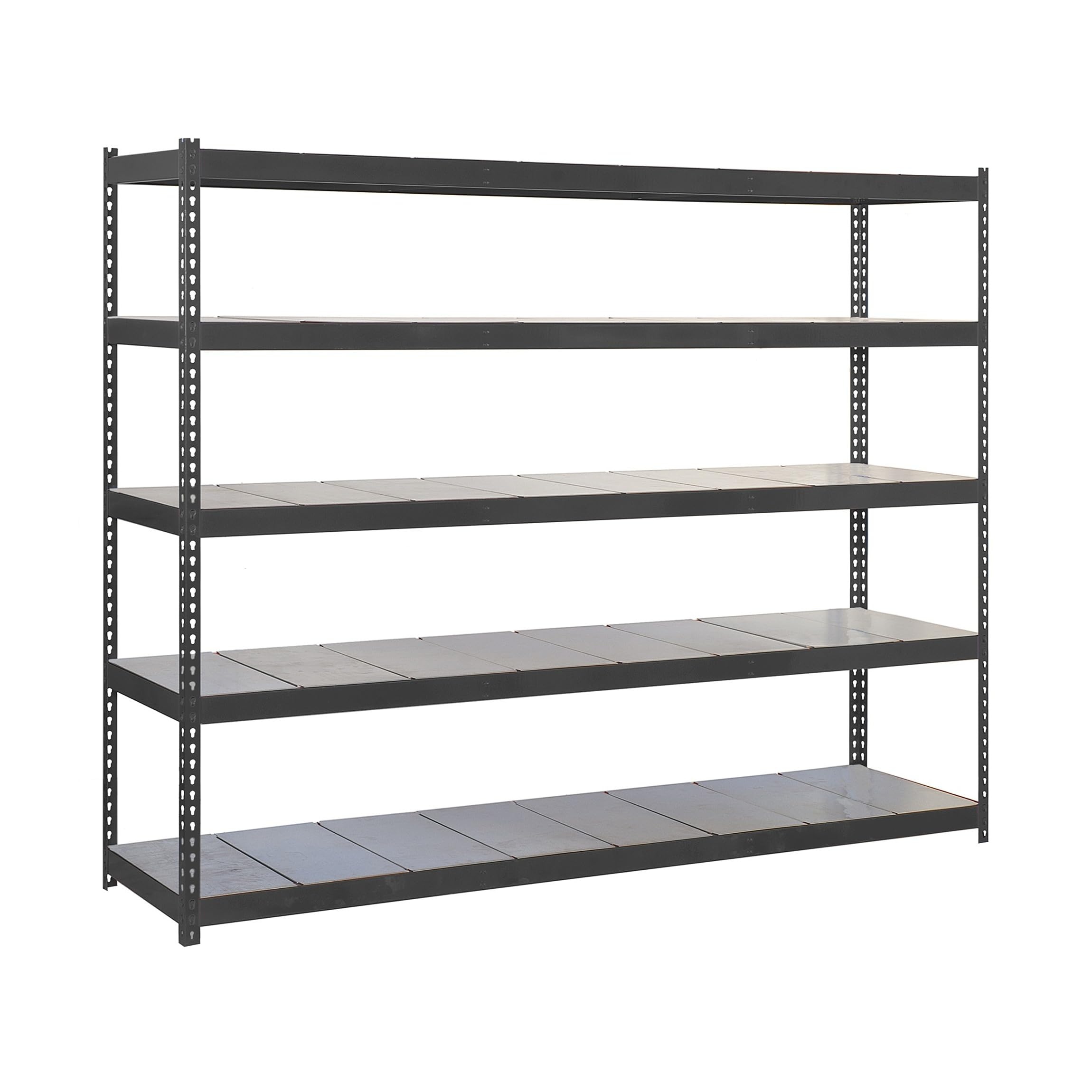 SimonRack Estantería Metálica Almacenaje, Sin Tornillos, 5 Baldas, Alta Capacidad Carga 400 kg, 2000x1200x750 mm, Estantería Taller Garaje Trastero, Antracita/Galvanizado | 5 Estantes Metálicos, 400 kg de Punto Flexión, Pintura anticorrosión, Antracita/Ga