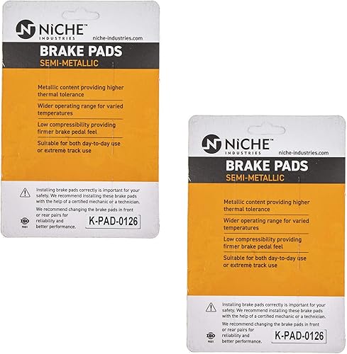 Miniatura 2 de NICHE Juego de pastillas de freno traseras izquierdasderechas para Polaris ACE Ranger 150 1912971 semimetálicas 2 unidades