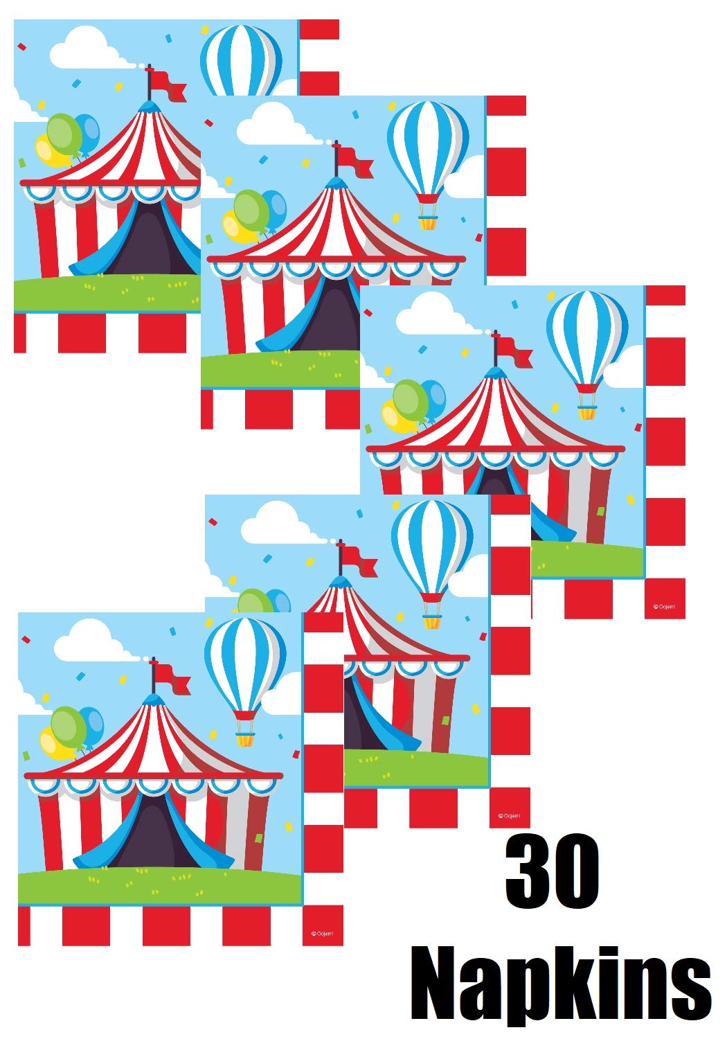 Serves 30 Complete Party Pack Circus Party Supplies 9" Dinner Paper