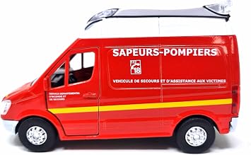 PLAYJOCS Fourgon de Sapeurs-Pompiers en Métal Die-Cast avec Portes Ouvrantes