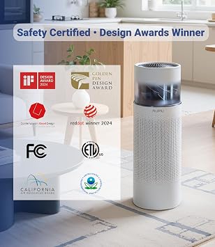 AUPU Air Purifier and Humidifier in One with Rplacement 2 Pack HEPA Filters and Humidifier Filters