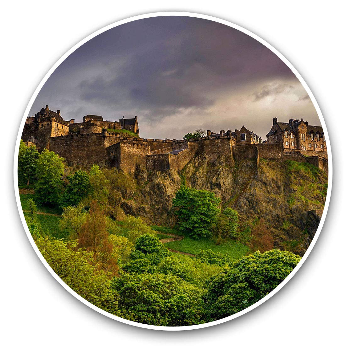 Destination Vinyl Ltd Edinburgh Castle Scotland Scottish 8906 Vinyl Stickers (Set Of 2) 7.5Cm - Edinburgh Castle Scotland Scottish #8906