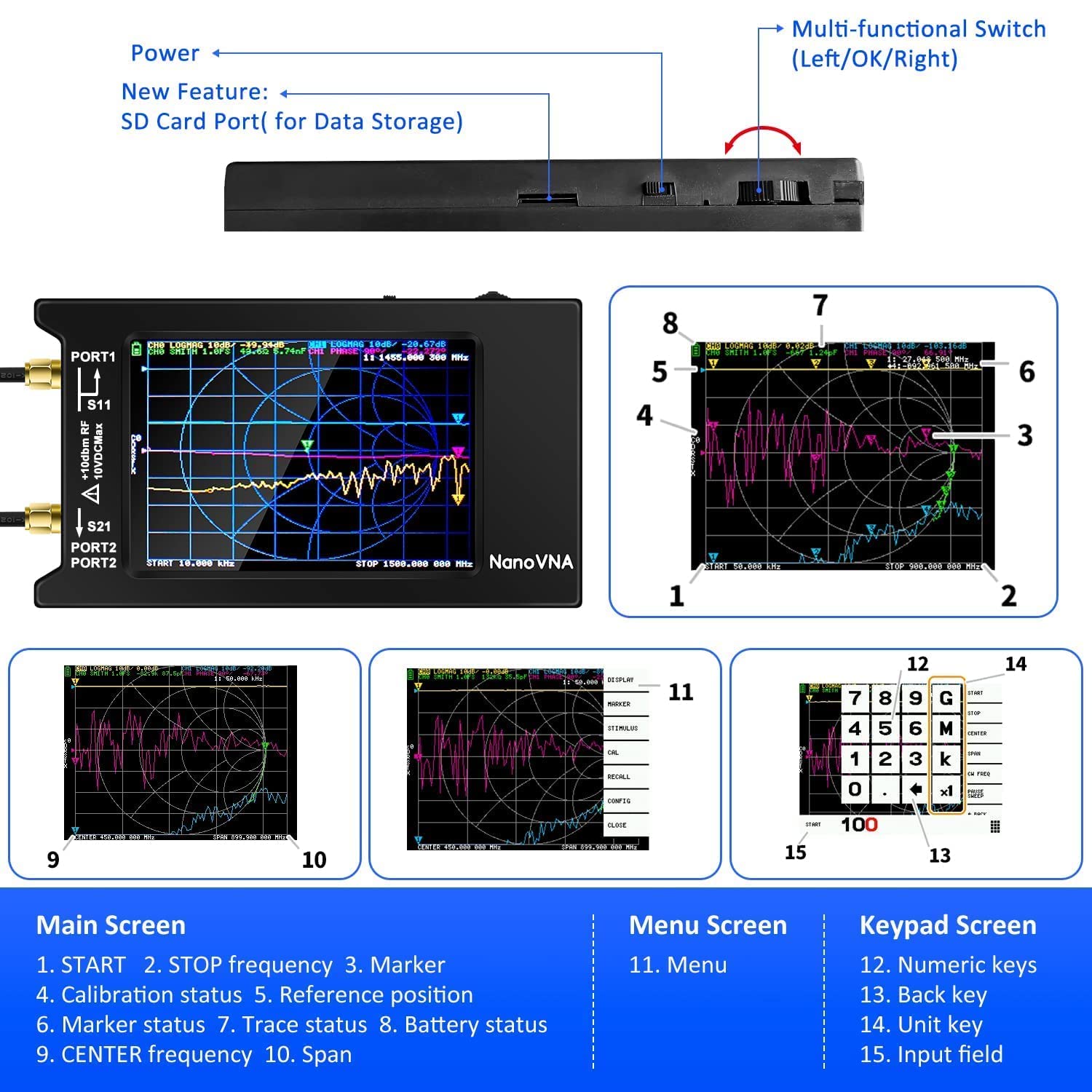 Upgraded AURSINC NanoVNAH4 V43 Vector Network Analyzer