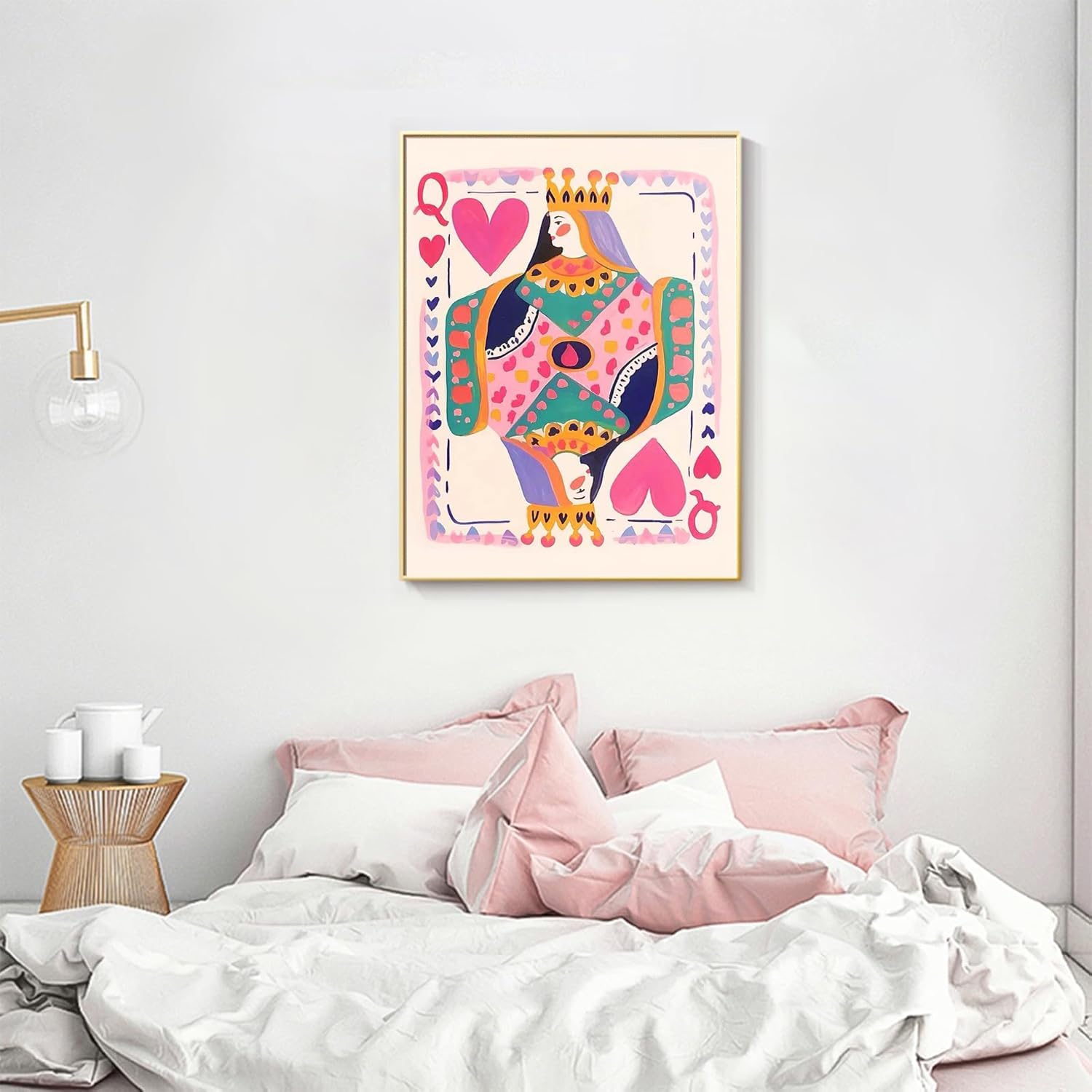 Diamond Art Kits for Adults, Diamond Painting Kits for Beginner, 5D Pink Poker DIY Funny Cute Vintage Diamond Dots Full Drill Crafts for Gem Art Dot Art for Adults Home Wall Decor for Teens 12x16 in